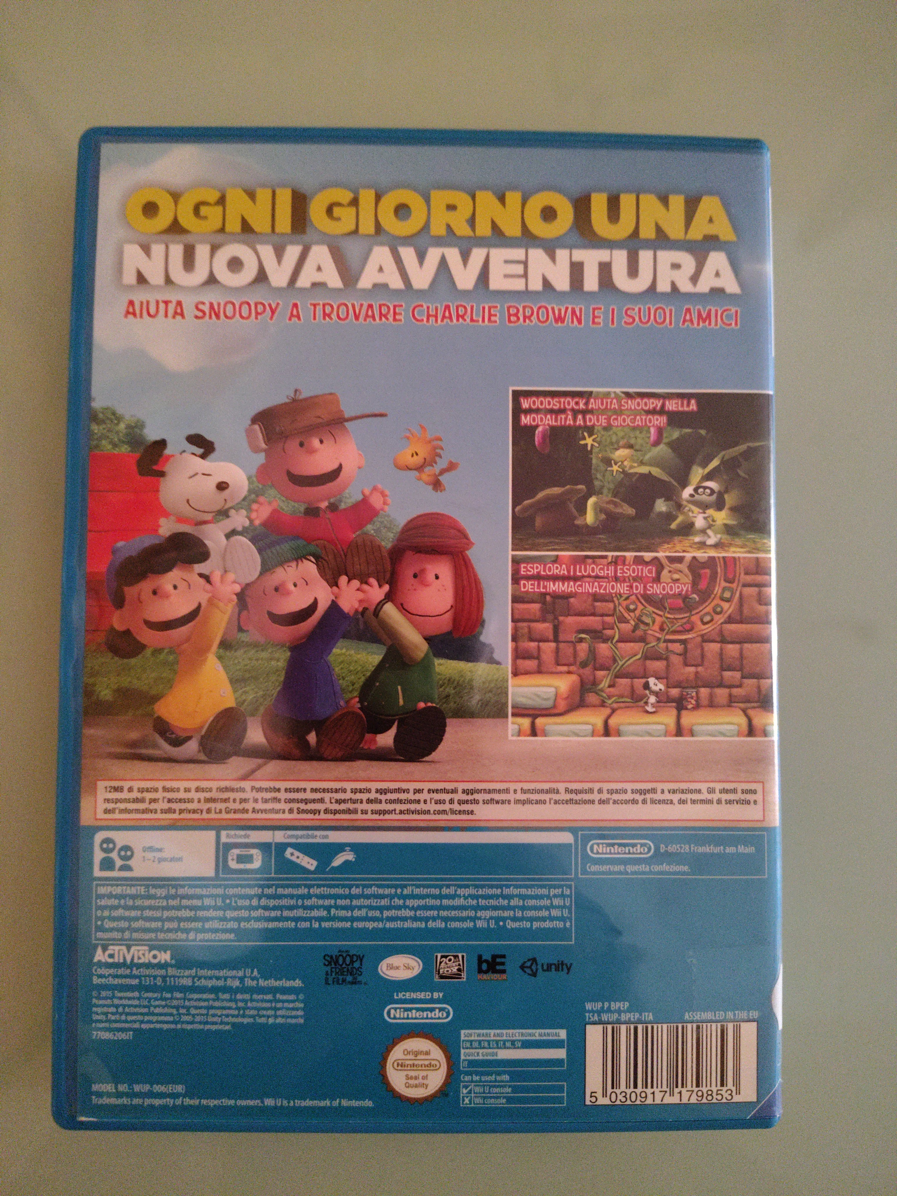 LA GRANDE AVVENTURA DI SNOOPY  NINTENDO WII U  PAL