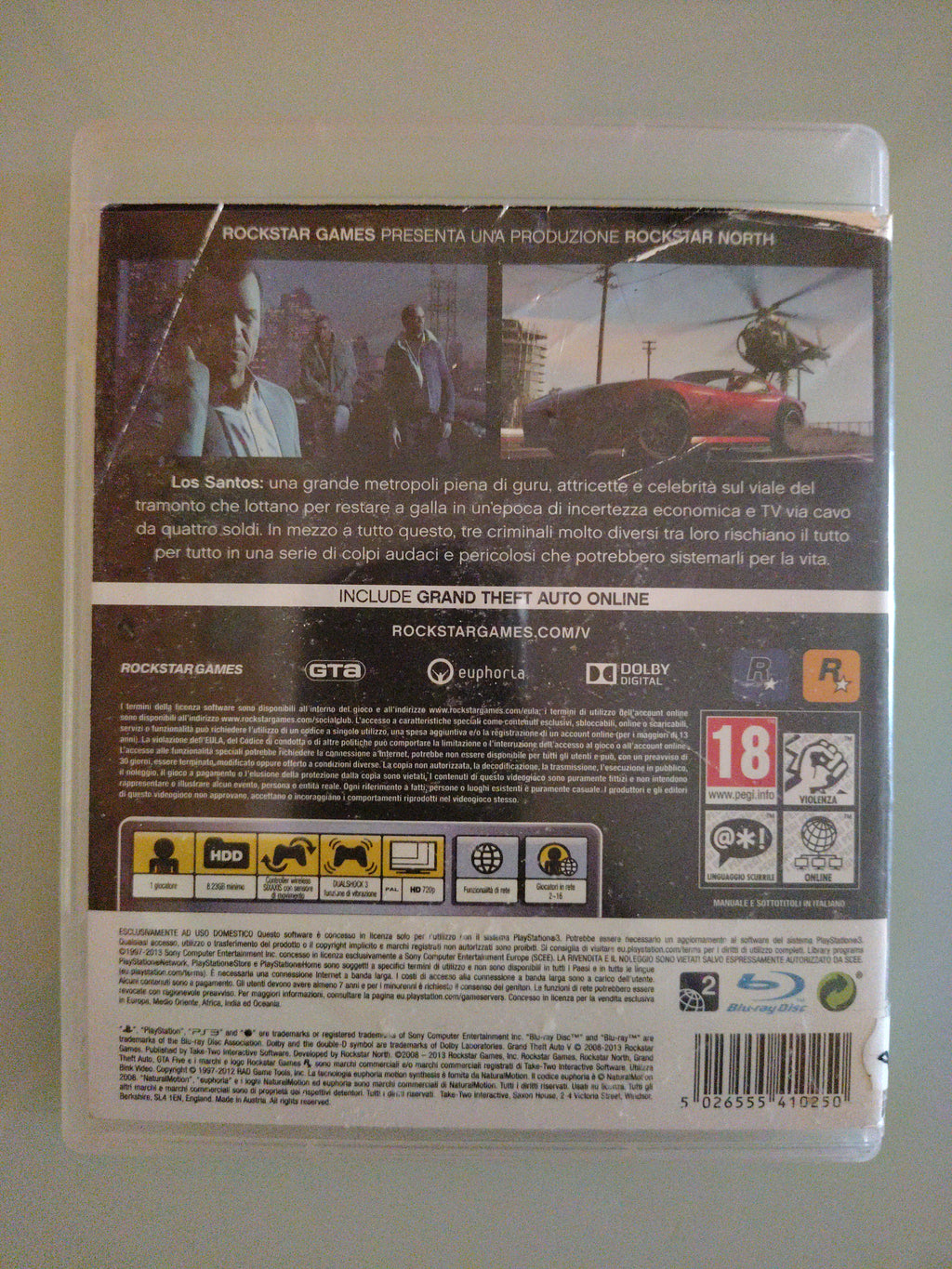 GRAND THEFT AUTO V GIOCO USATO OTTIMO SONY PS3 EDIZIONE ITALIANA