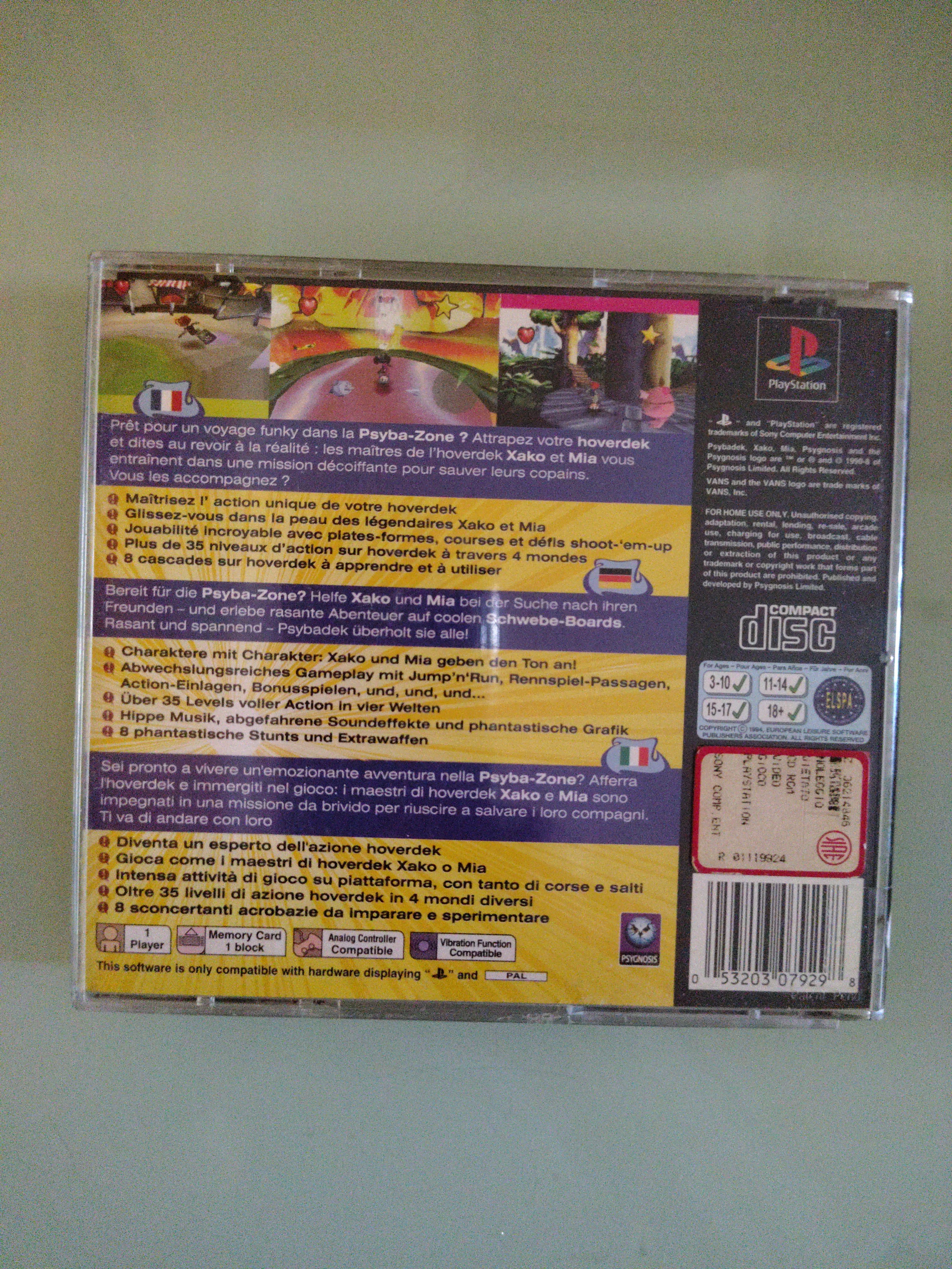 PSYBADEK VANS PSYGNOSIS PS1 PSX ITALIANO PAL ita multi