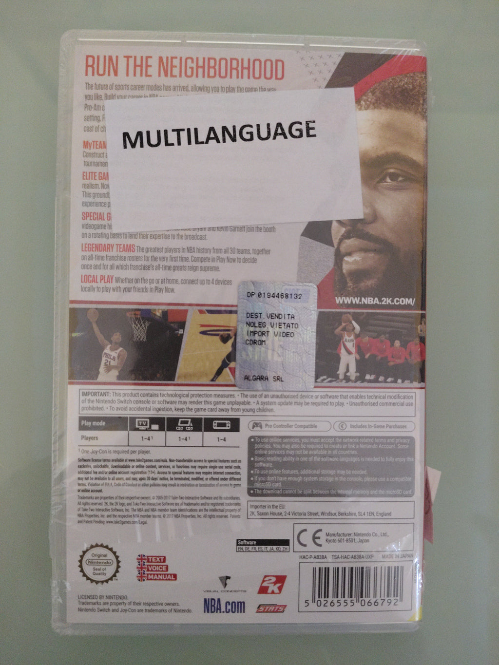 NBA 2K18  PAL NUOVO SIGILLATO