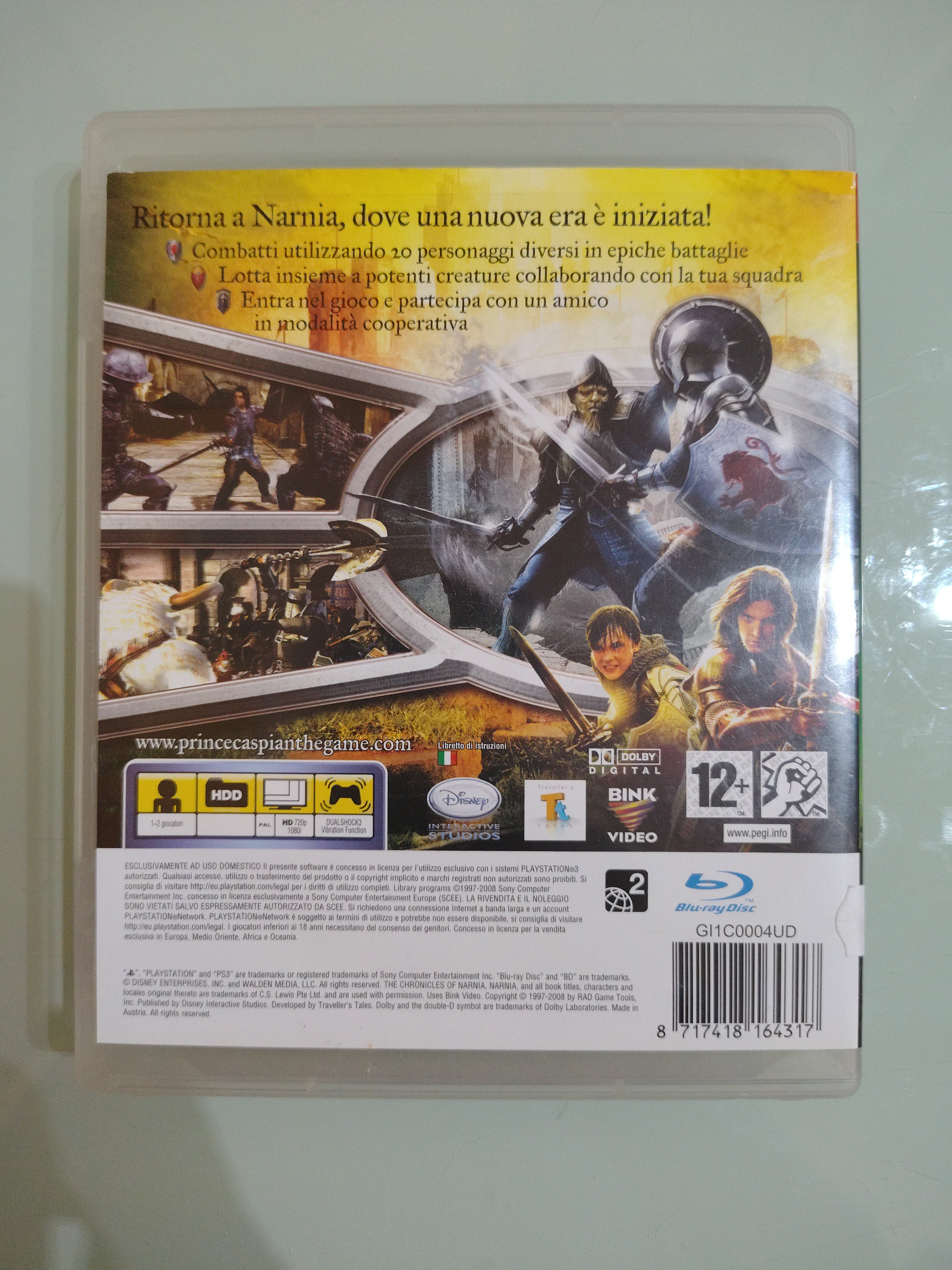 NARNIA IL PRINCIPE CASPIAN ITALIANO PAL PLAYSTATION 3 PS3 SONY DISNEY PEGI 12+
