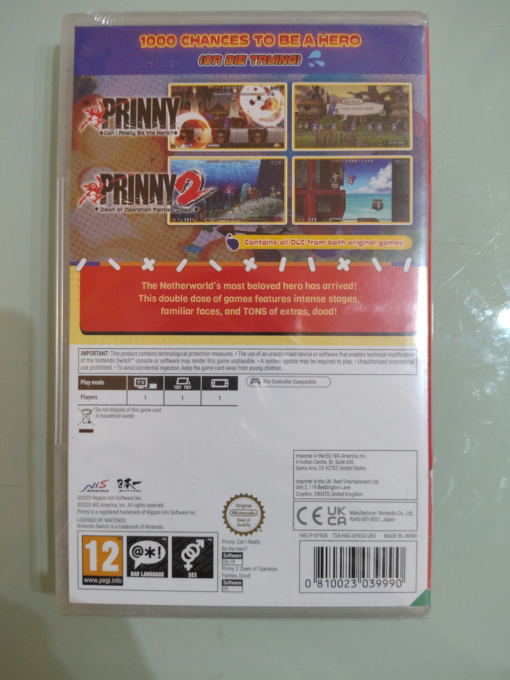 Prinny 1 & 2: Exploded and Reloaded Just Desserts Edition - Nintendo Switch RARO