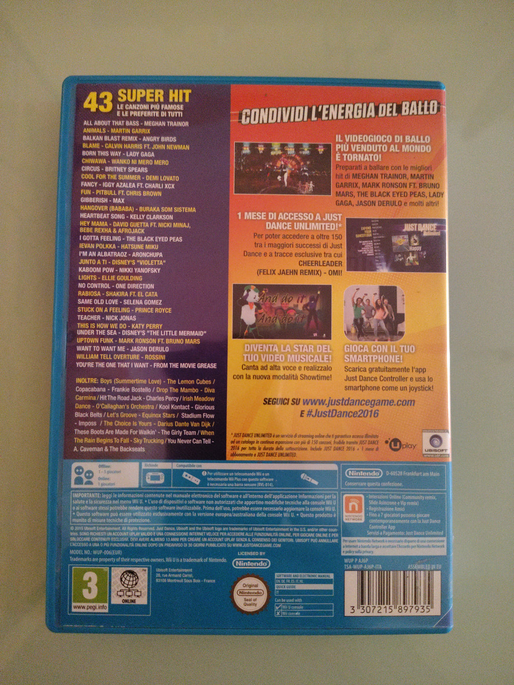 JUST DANCE 2016 - NINTENDO WIIU  PAL VERSION