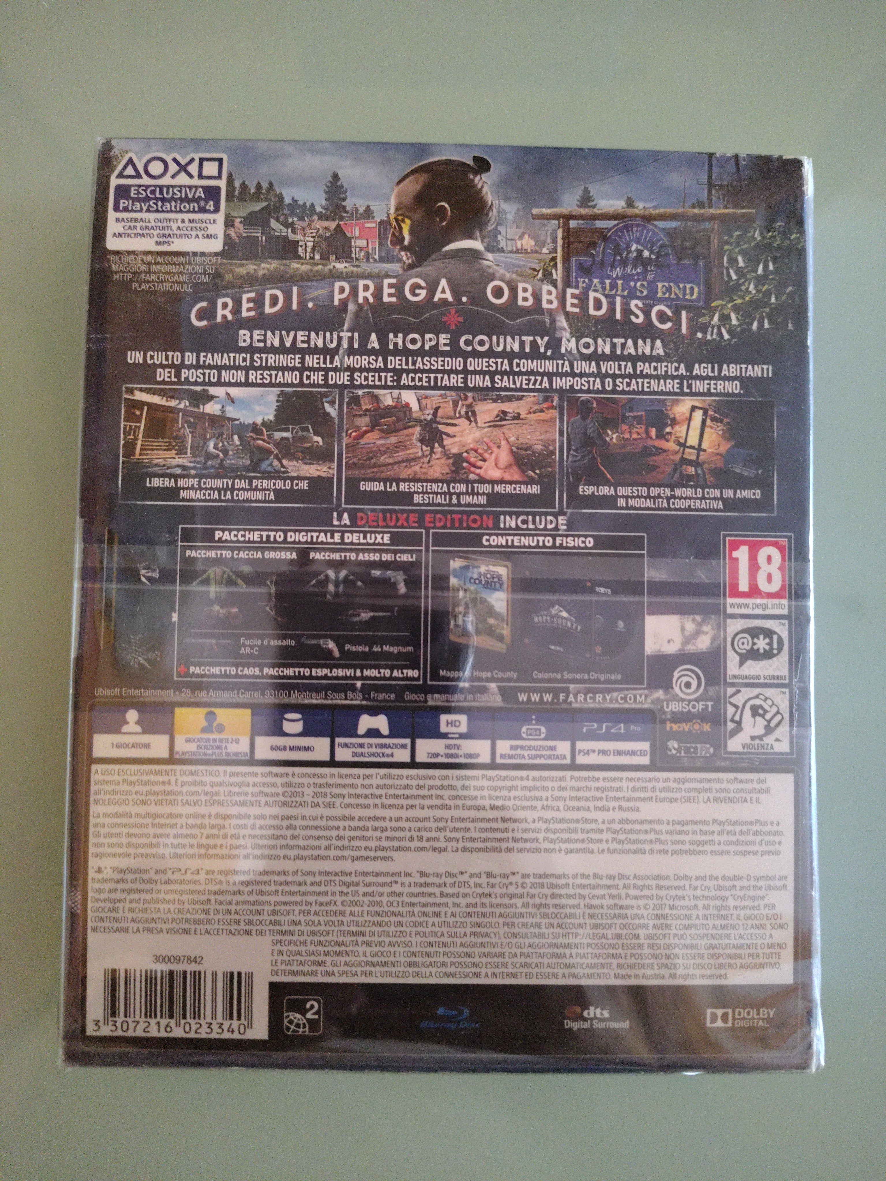 PS4 FARCRY 5  DELUXE EDITION PAL ITA PLAYSTATION 4 PS4 FAR CRY