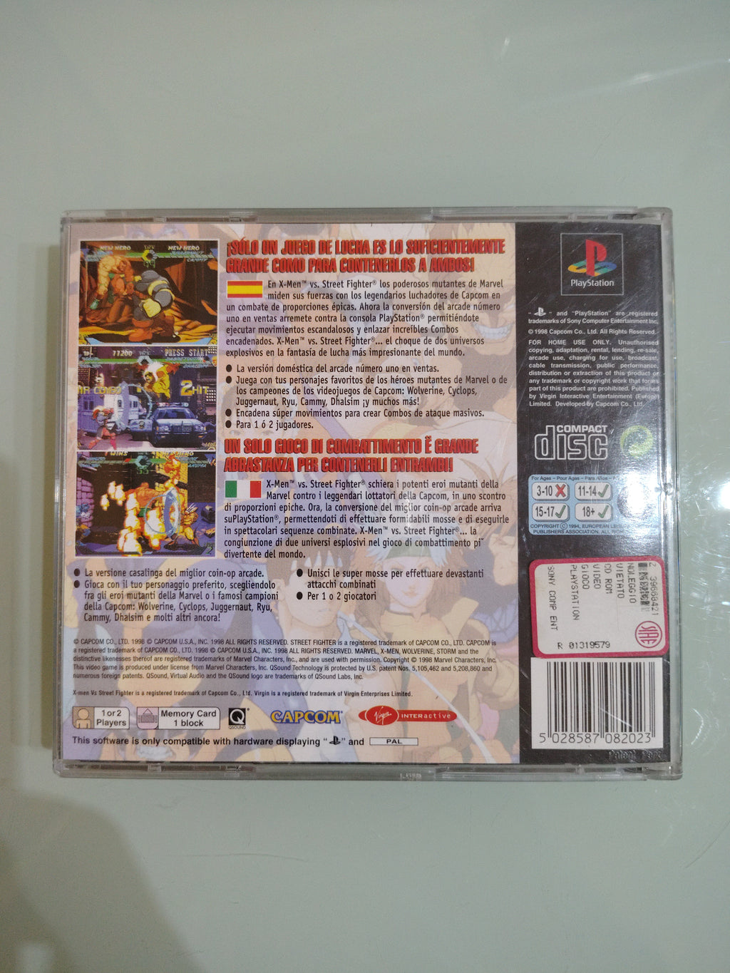 X-Men Vs Street Fighter Completo ITA MULTI Playstation 1 PS1 PAL buone  Condizioni