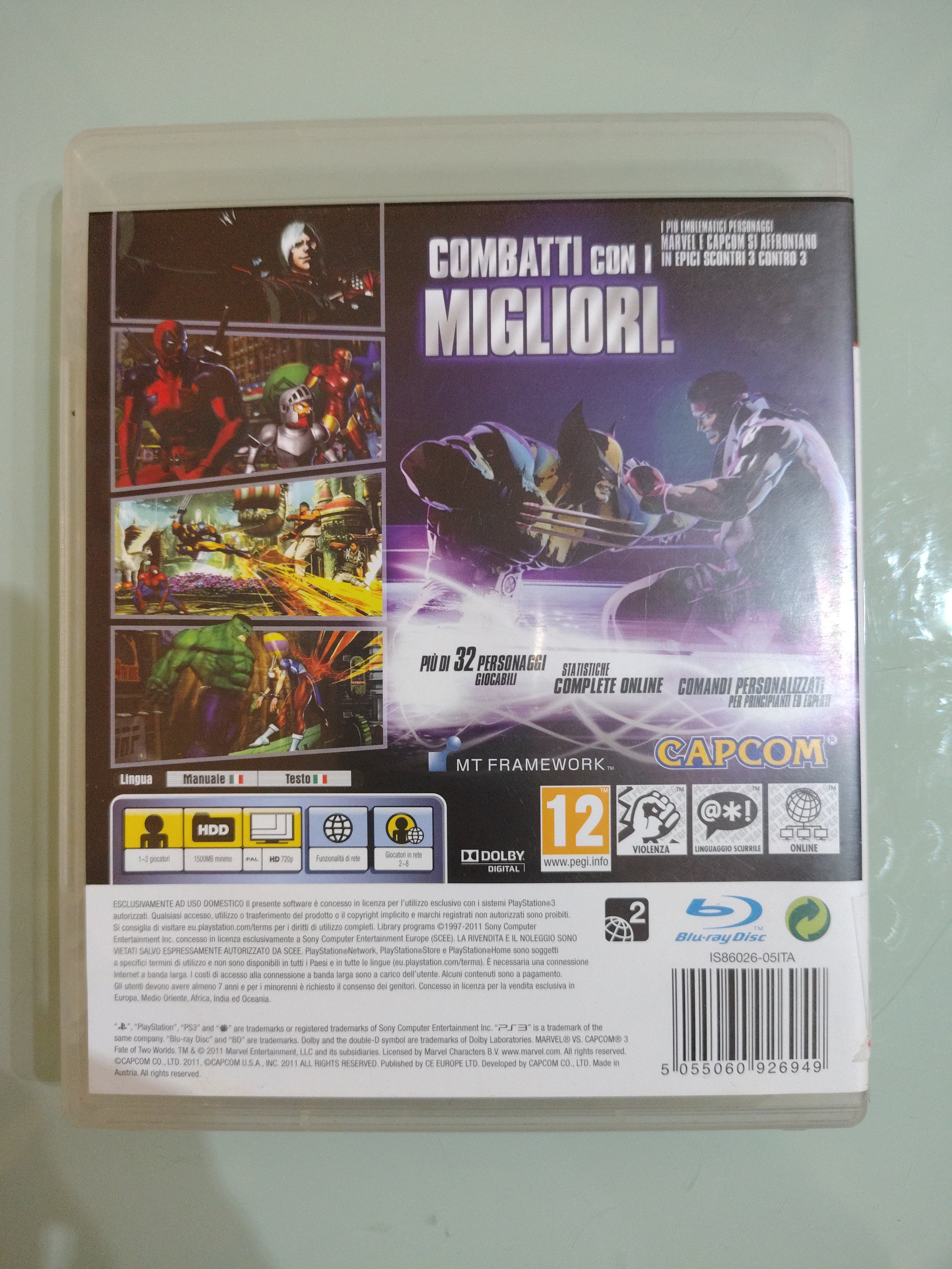 MARVEL VS CAPCOM FATE OF TWO WORLDS PS3 SONY ITALIANO
