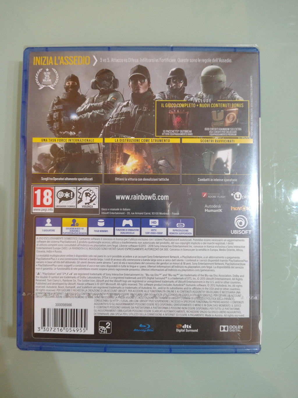 PS4 GAME - TOM CLANCY'S RAINBOW SIX SIEGE ADVANCED EDITION  NO BOOK  NO CODE sigillato ita
