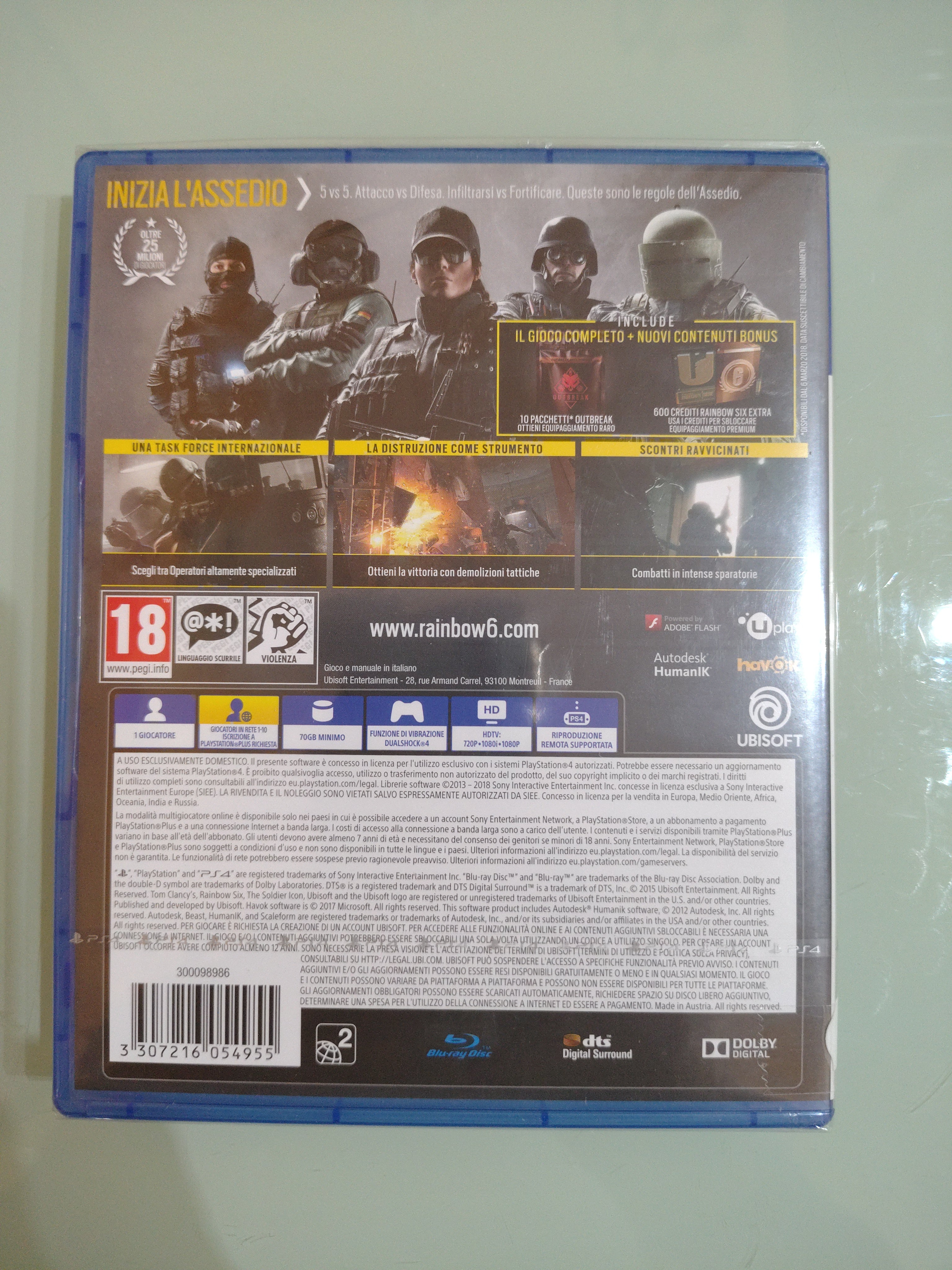 PS4 GAME - TOM CLANCY'S RAINBOW SIX SIEGE ADVANCED EDITION  NO BOOK  NO CODE sigillato ita