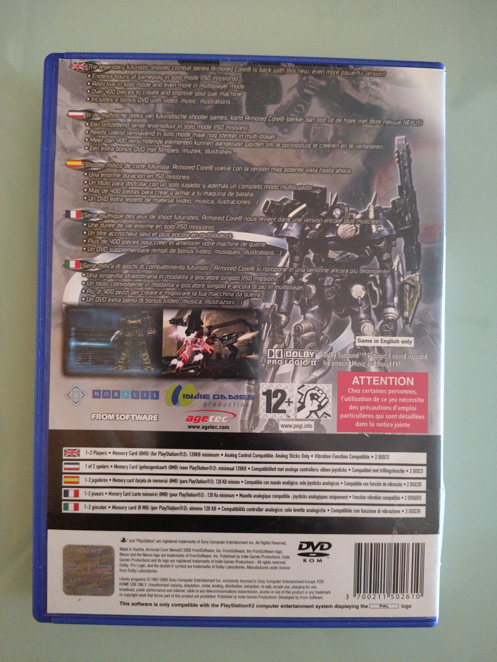 Gioco ARMORED CORE NEXUS Sony Playstation 2 Ps2 COMPLETO PAL RARO