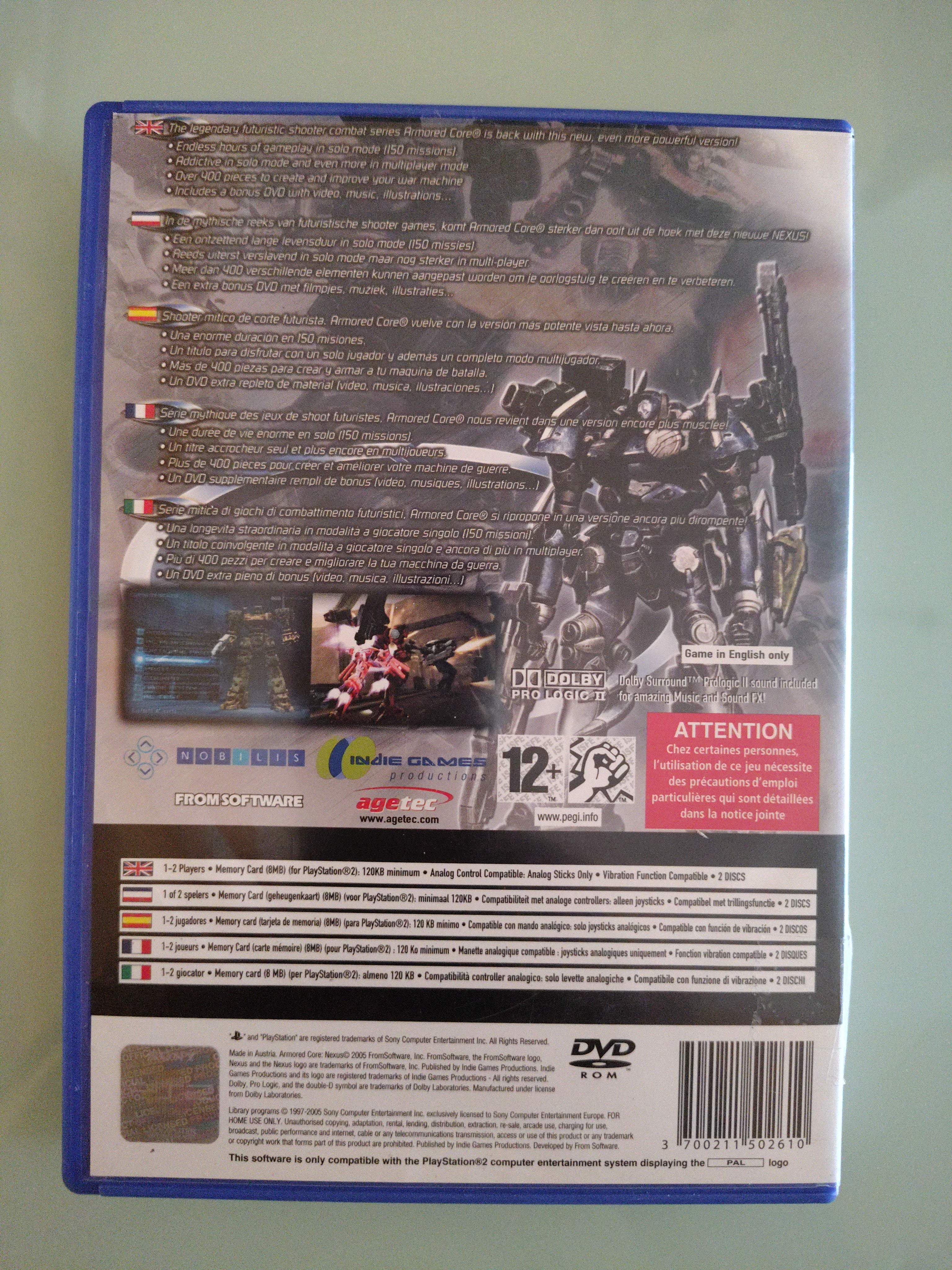 Gioco ARMORED CORE NEXUS Sony Playstation 2 Ps2 COMPLETO PAL RARO