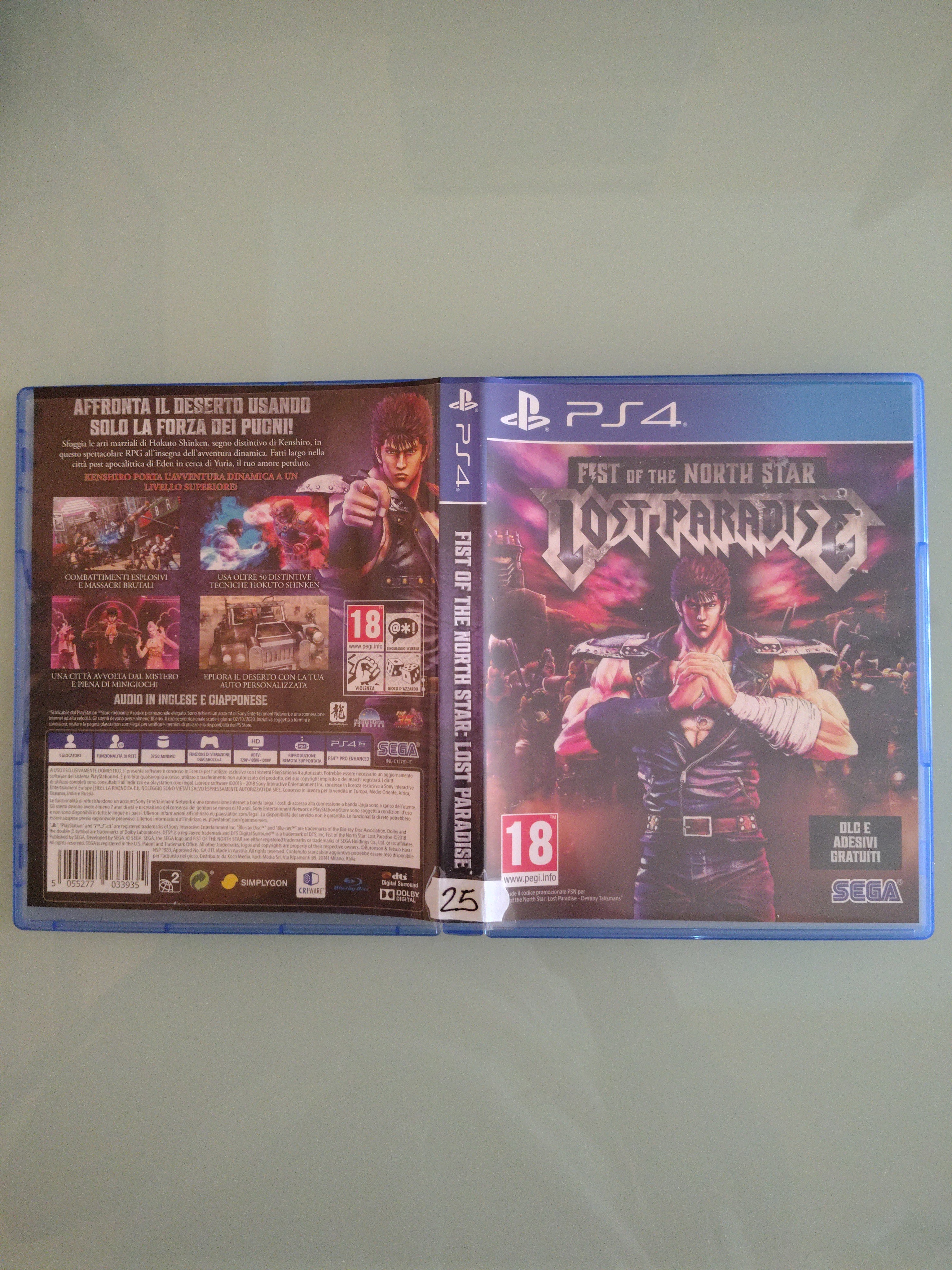 FIST OF THE NORTH STAR: Lost Paradise PS4 - prima edizione - copertina ITA