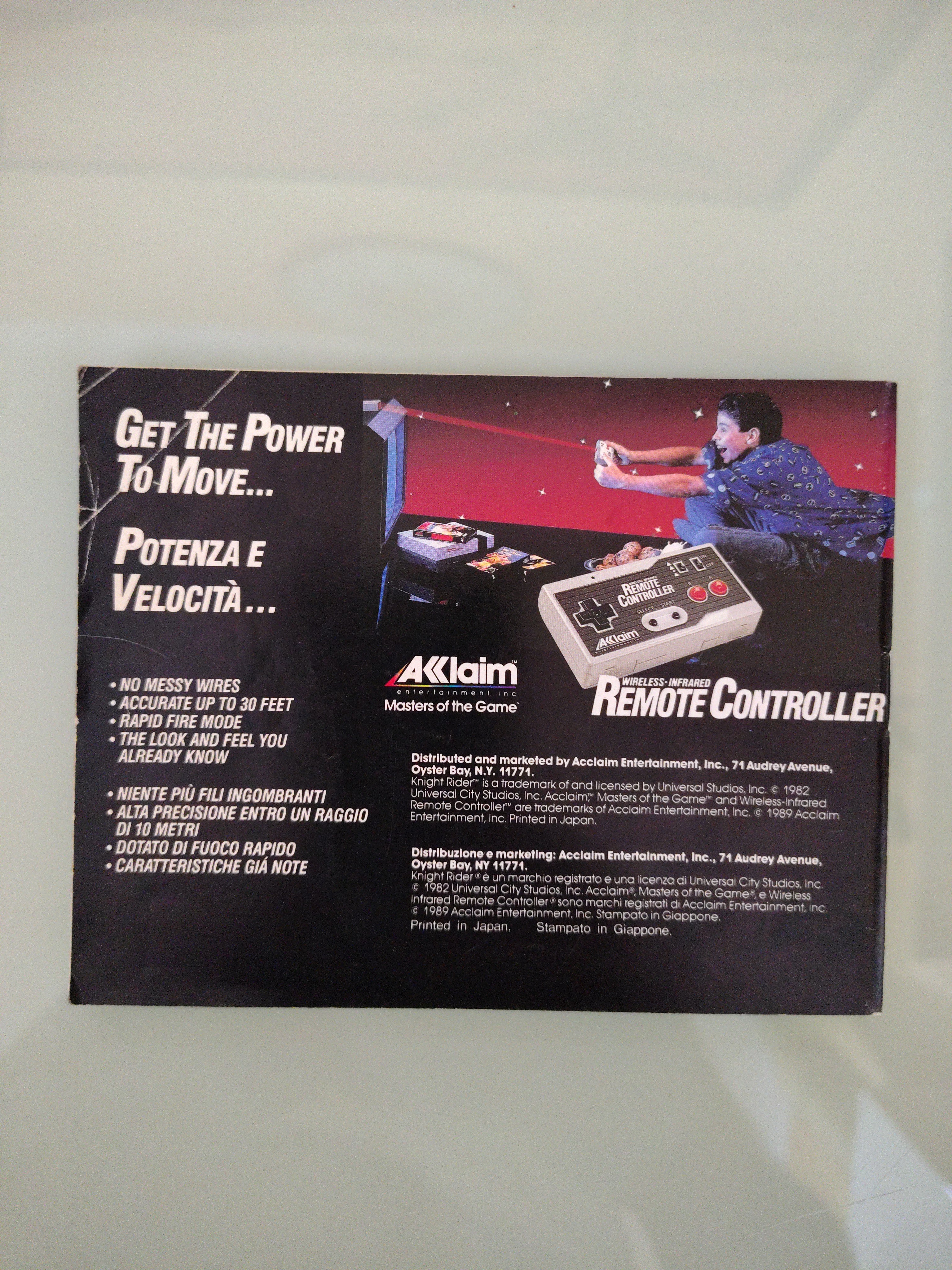 NES NINTENDO KNIGHT RIDER ( manuale )