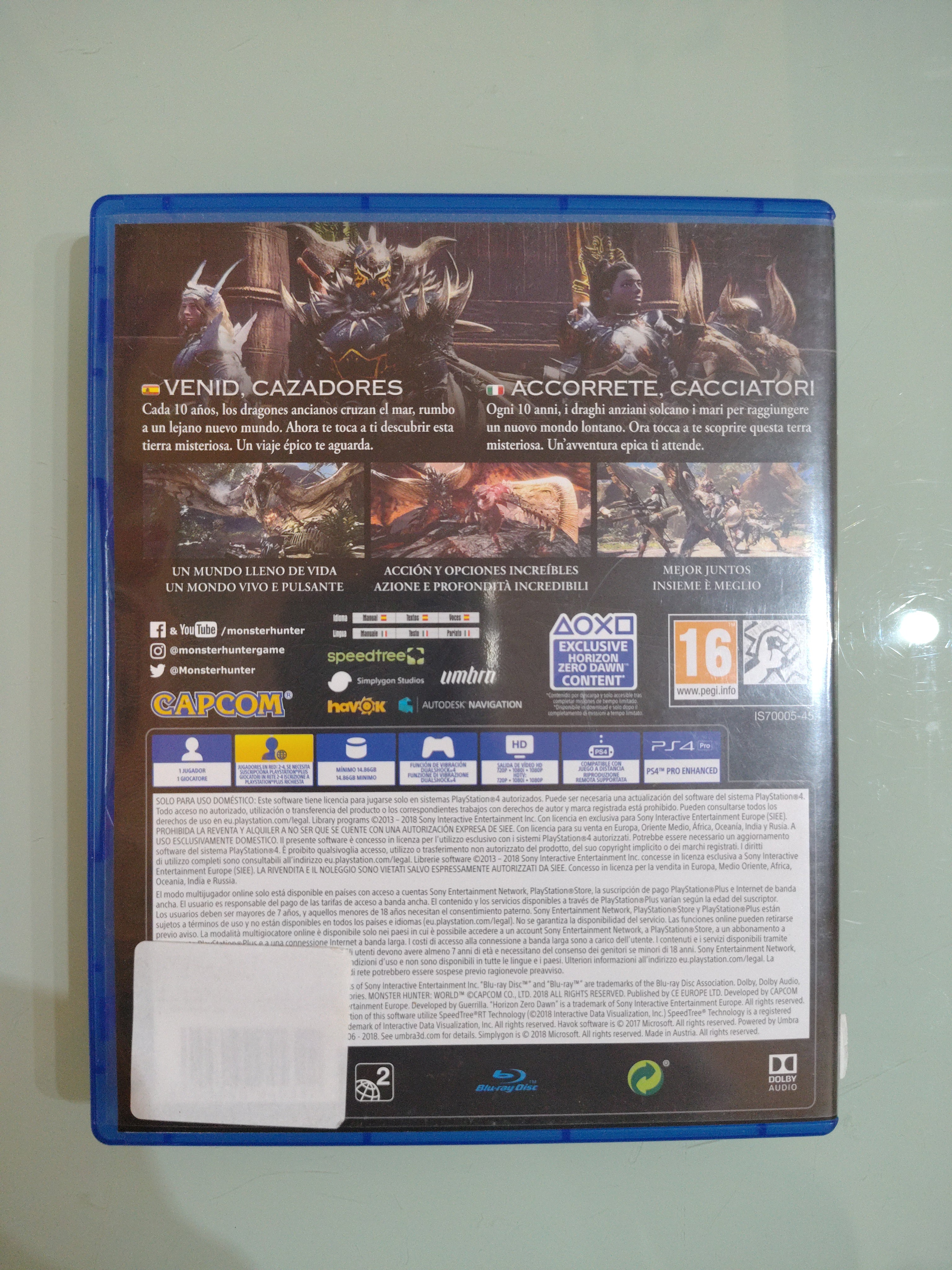 MONSTER HUNTER WORLD , PS4