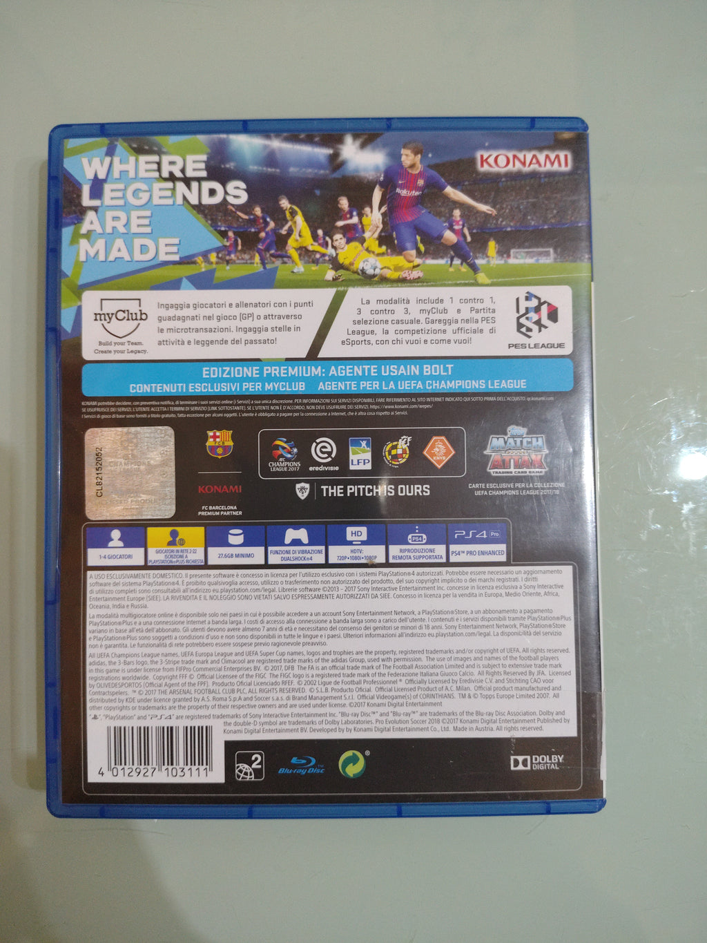 Konami Ps4 PES Evolution soccer 2018 Premium Edition