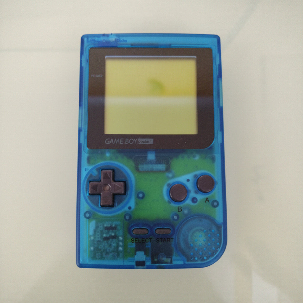 NINTENDO GAME BOY POCKET BLU TRASPARENTE SCOCCA NUOVA  CUSTOM