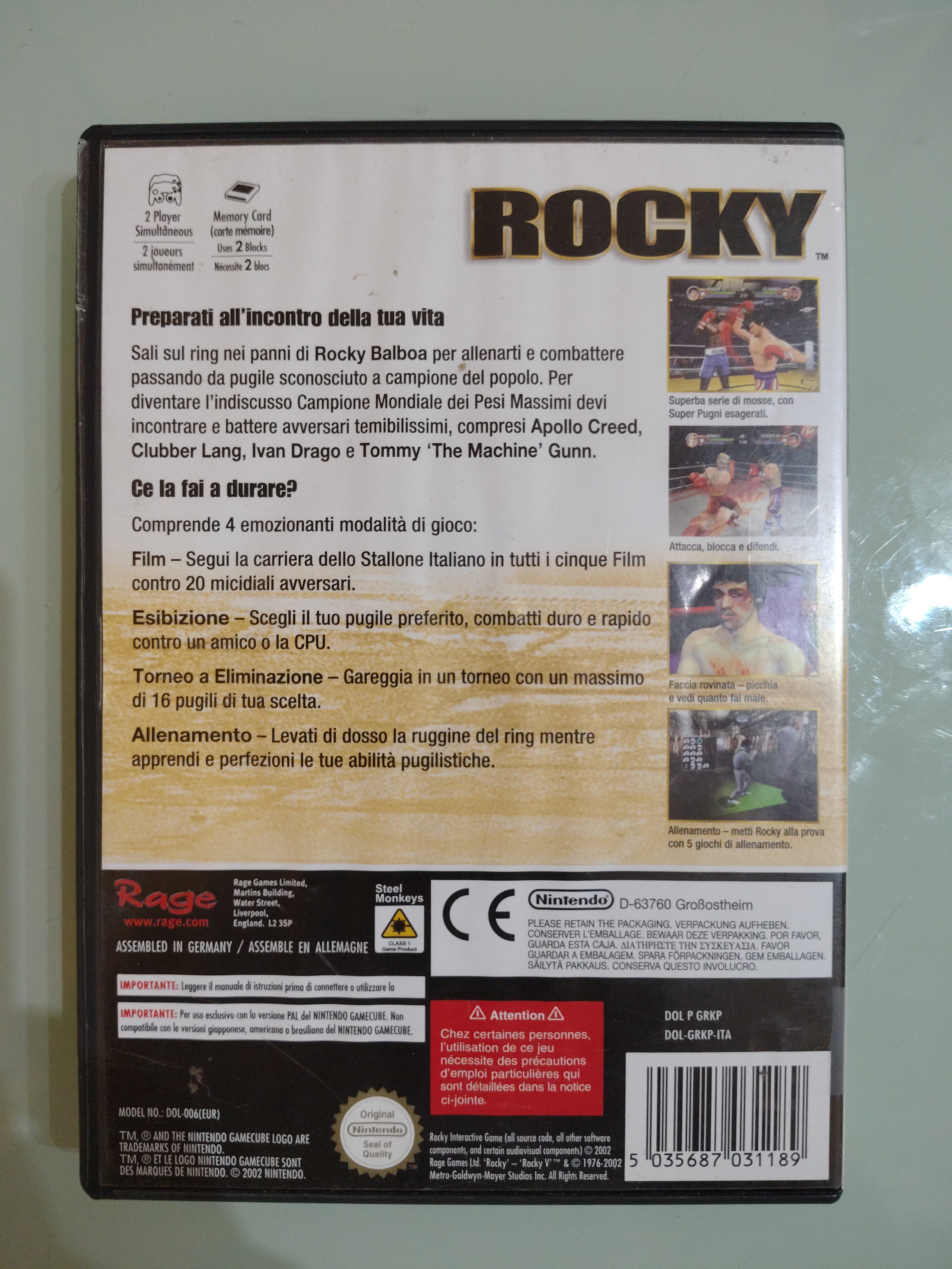 ROCKY GIOCO USATO IN BUONO STATO GAMECUBE SILVESTER STALLONE VERS. ITA