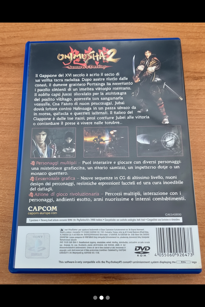 ONIMUSHA 2 SAMURAI'S DESTINY - PS2 PLAYSTATION 2 - VIDEOGIOCO USATO - PAL ITA