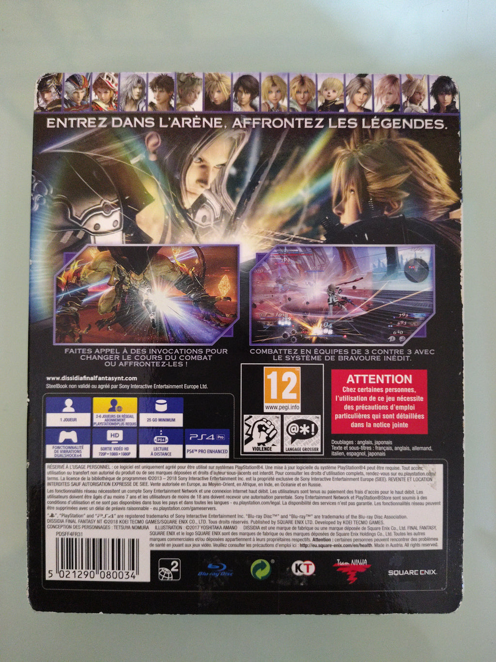 Final fantasy Dissidia NT steelbook edition collector metal ( sigillato)