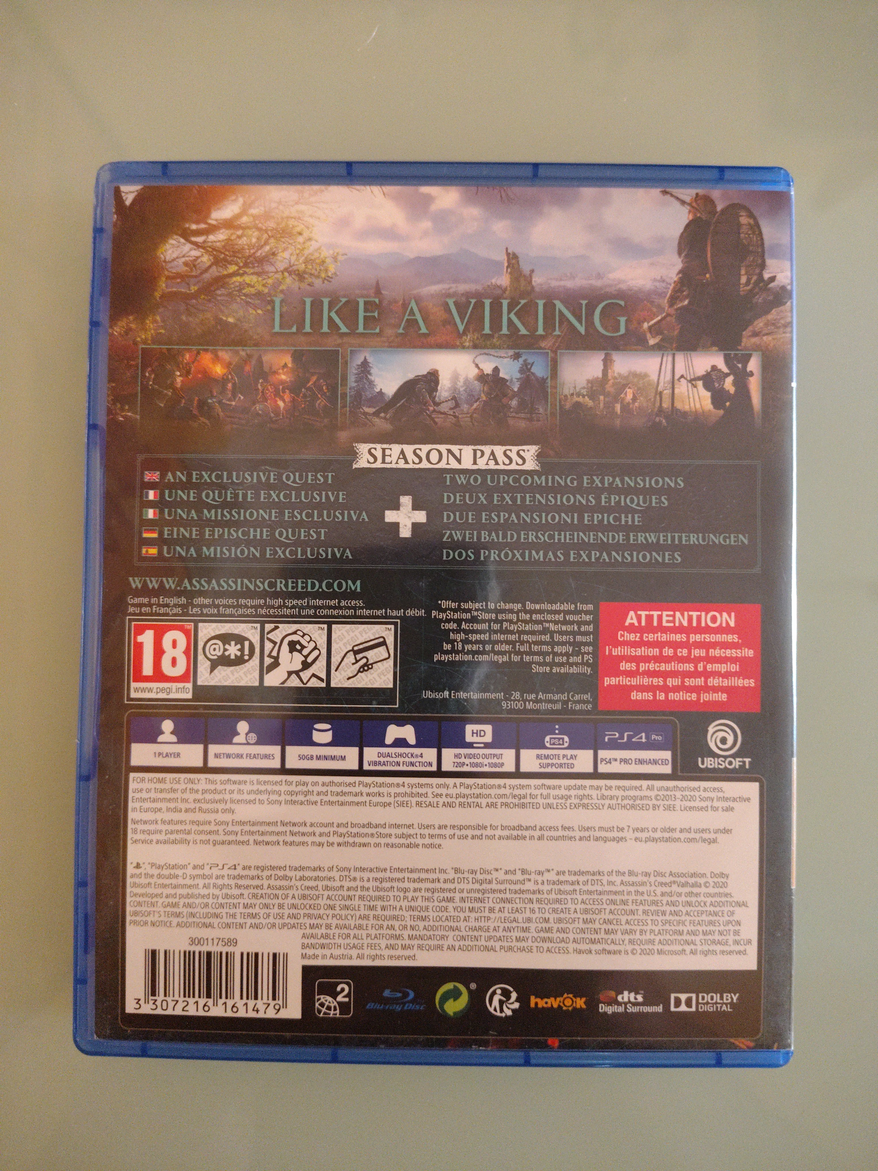 Assassins Creed VALHALLA PS4 Gold Edition con SEASON PASS