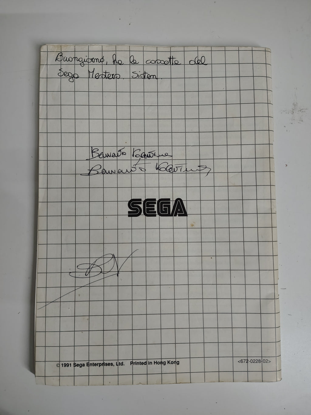 Sega Master System II Instruzioni Manuale