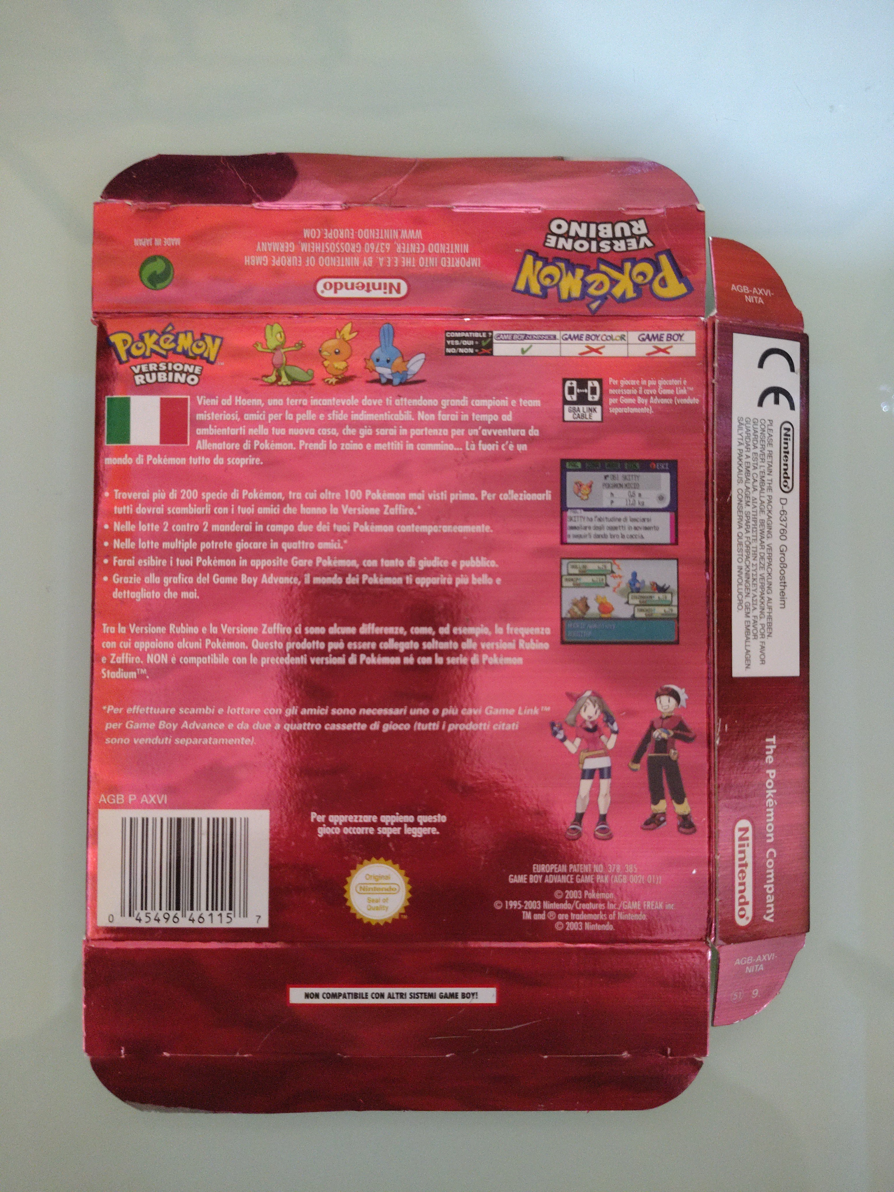 Scatola originale 100% Pokemon rubino ita
