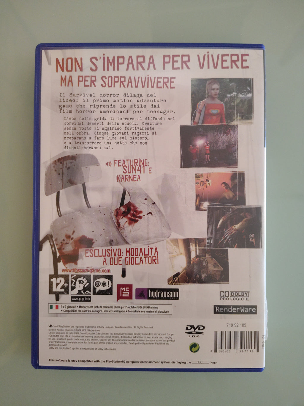 Obscure Ps2 Completo con Manuale e Copertina - Versione italiana