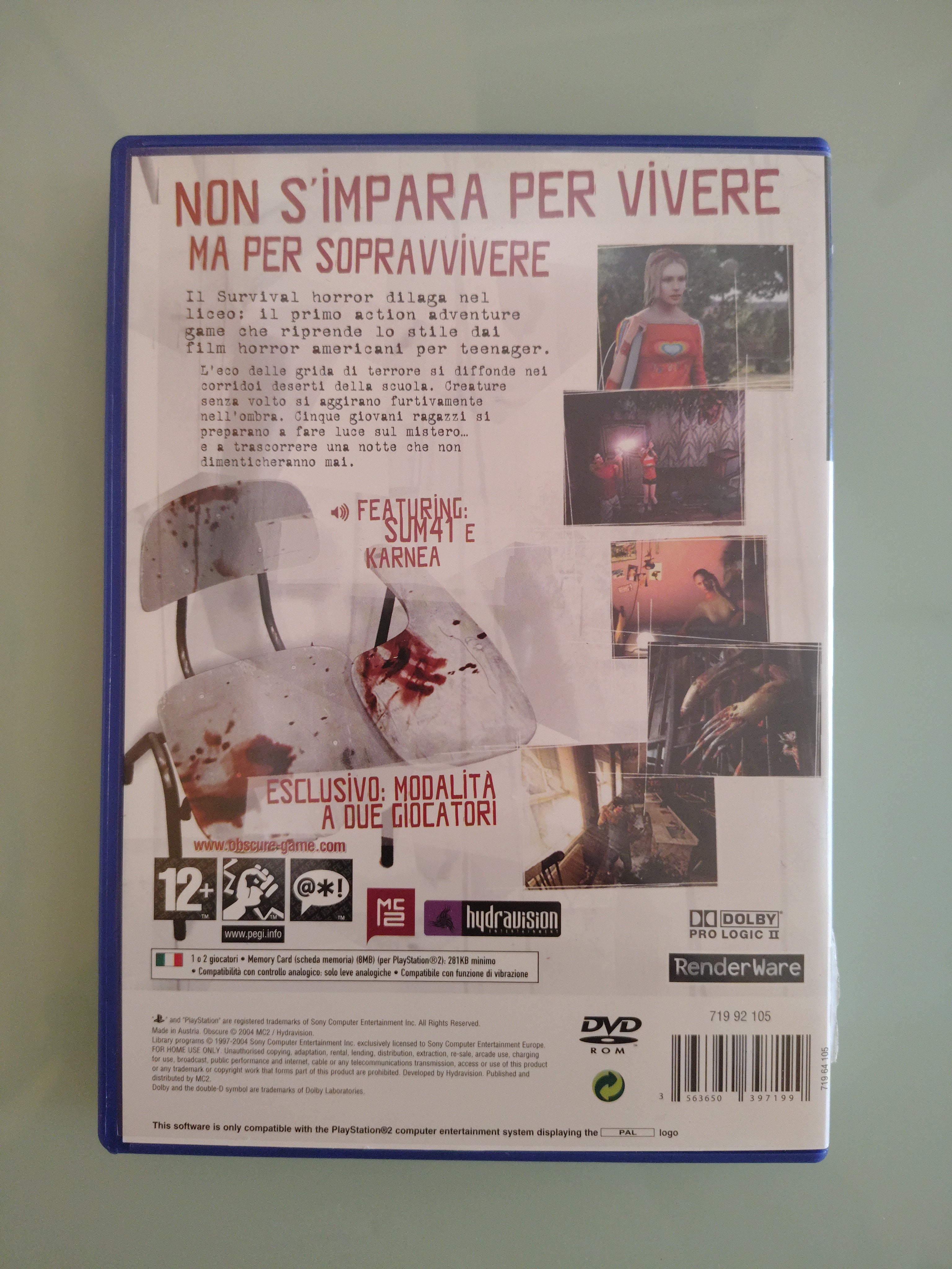 Obscure Ps2 Completo con Manuale e Copertina - Versione italiana
