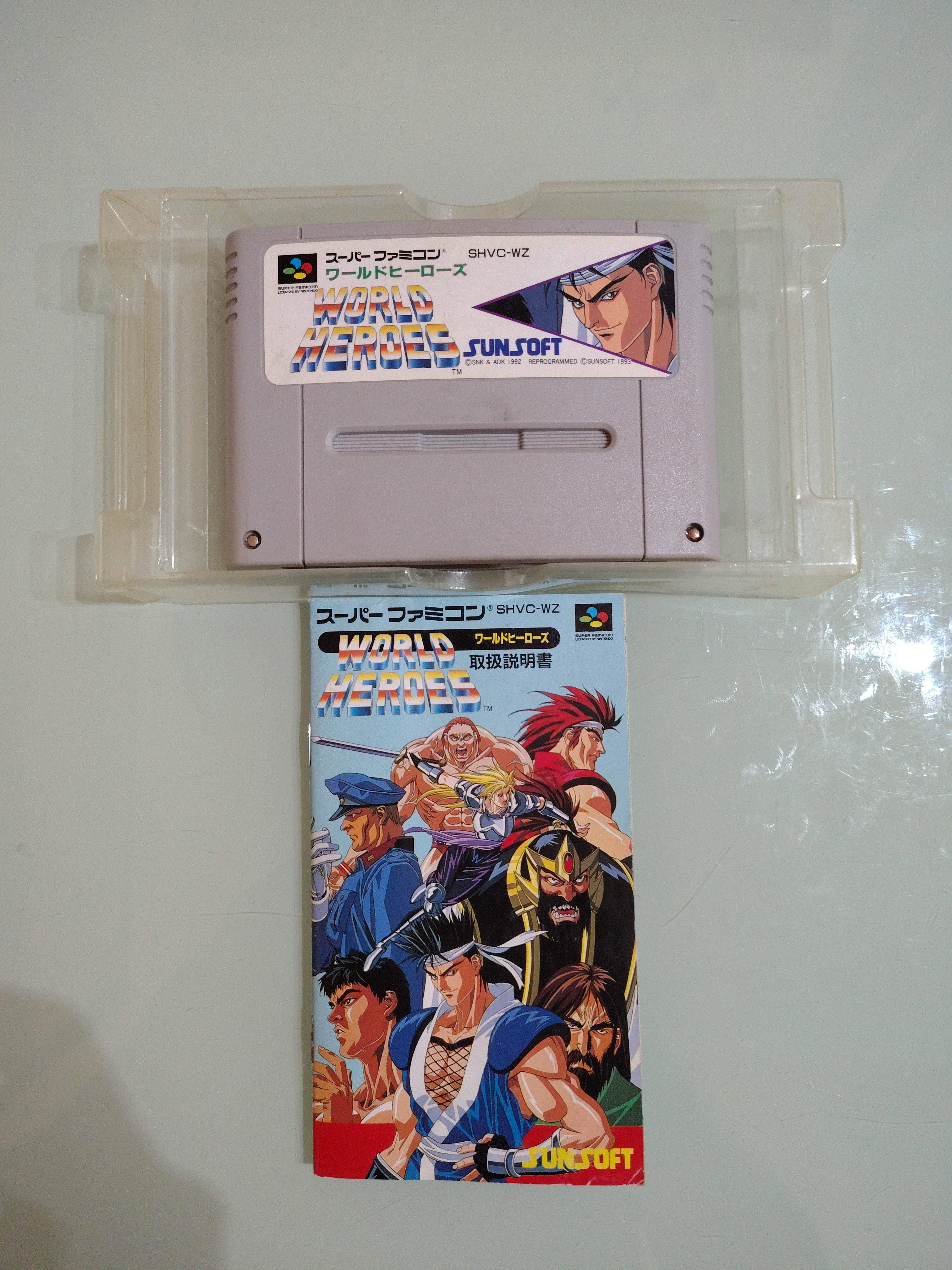 Nintendo Super Famicom SNES World Heroes completo di scatola