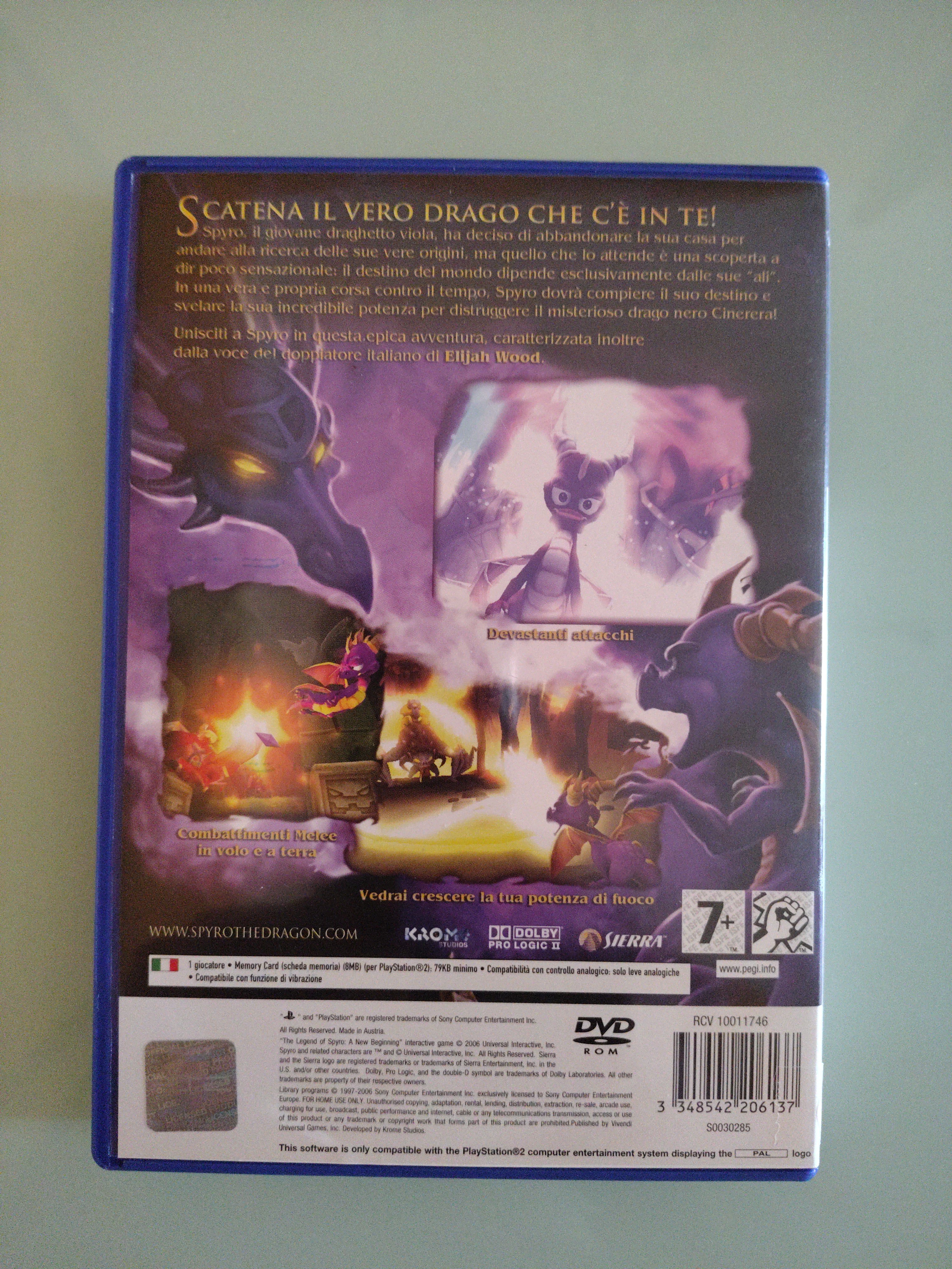 THE LEGEND OF SPYRO A NEW BEGINNING SONY  PLAYSTATION 2 PAL ITALIANO COMPLETO