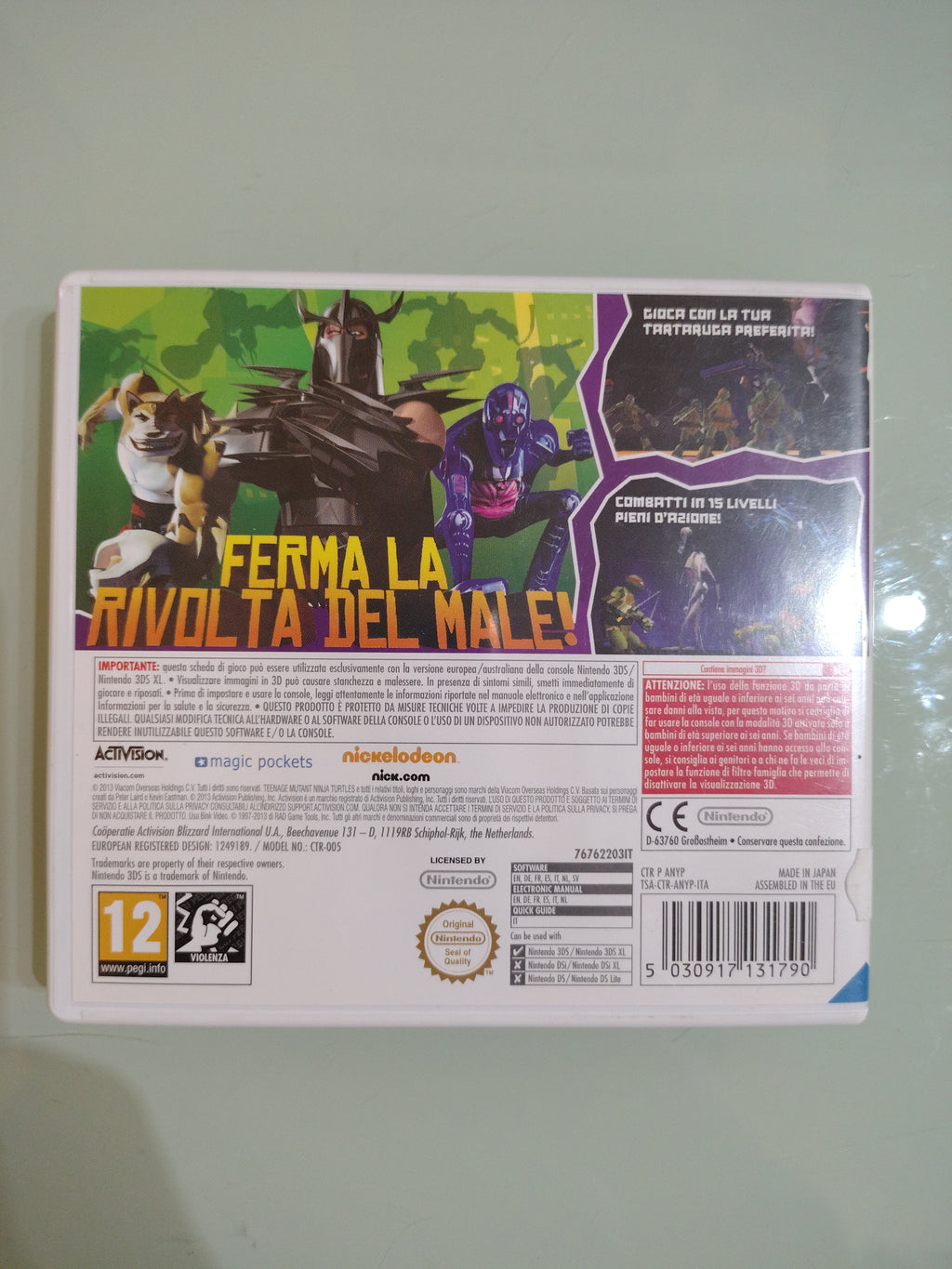 TEENAGE MUTANT NINJA TURTLES NINTENDO 3DS USATO GIOCO ITA