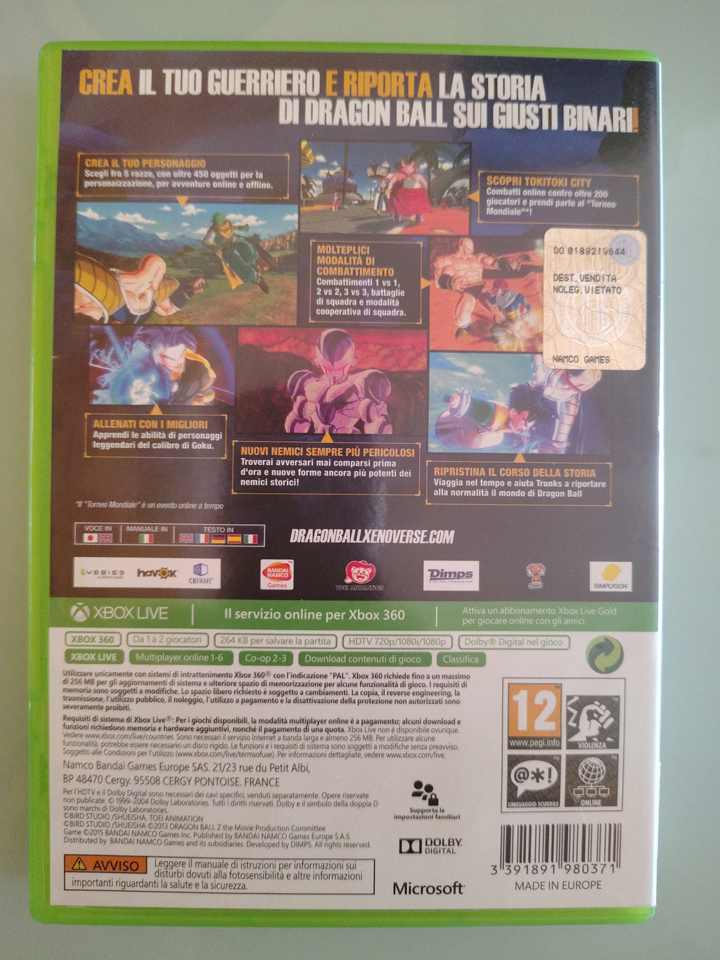 DRAGON BALL XENOVERSE  VERS ITA