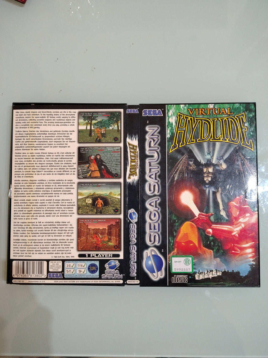 VIDEOGIOCO VINTAGE 1995 SEGA SATURN VIRTUAL HYDLIDE PAL & VERSIONE ITALIANA