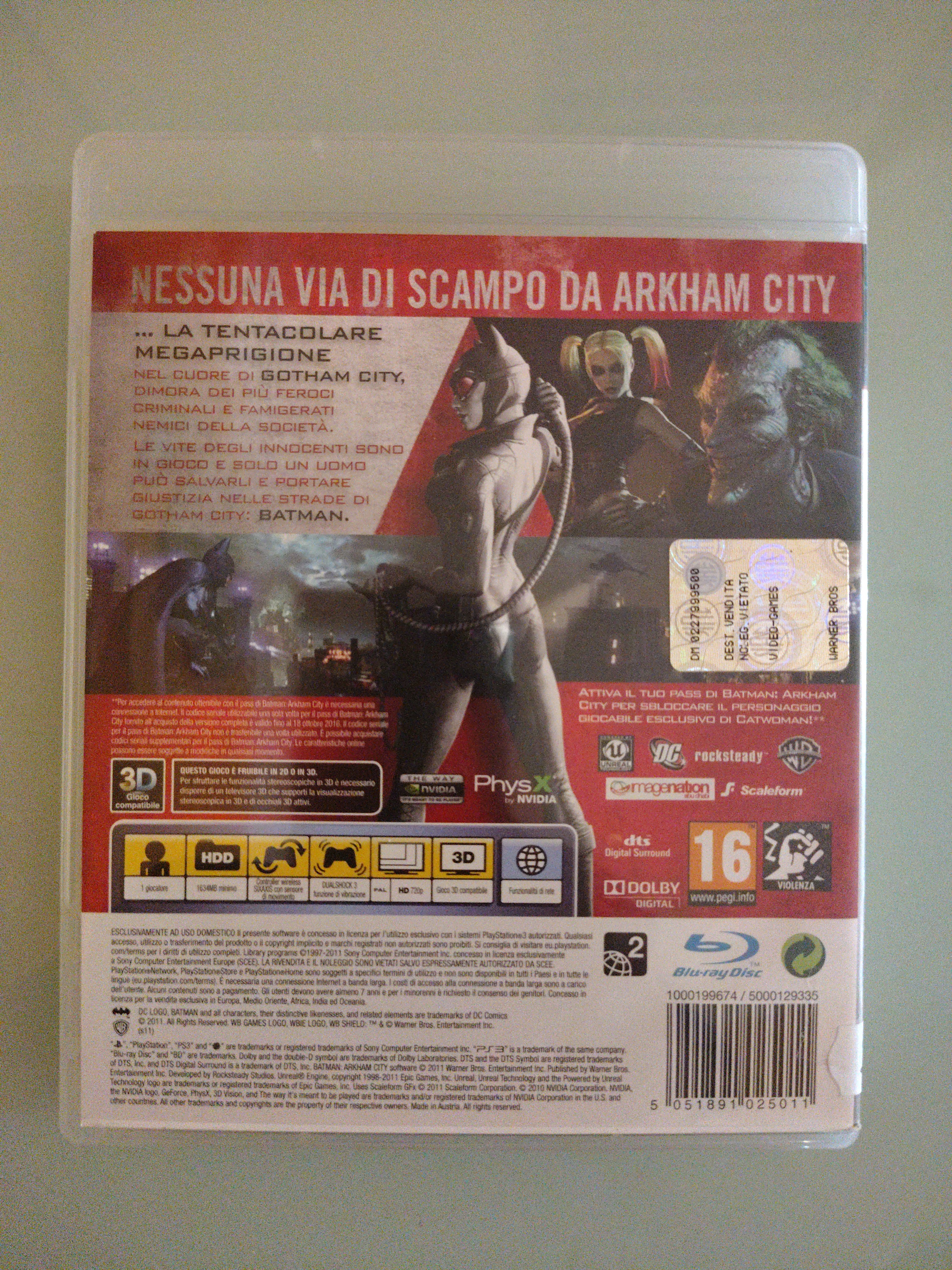 Videogioco PS3 Batman Arkham City - Rated T versione ita