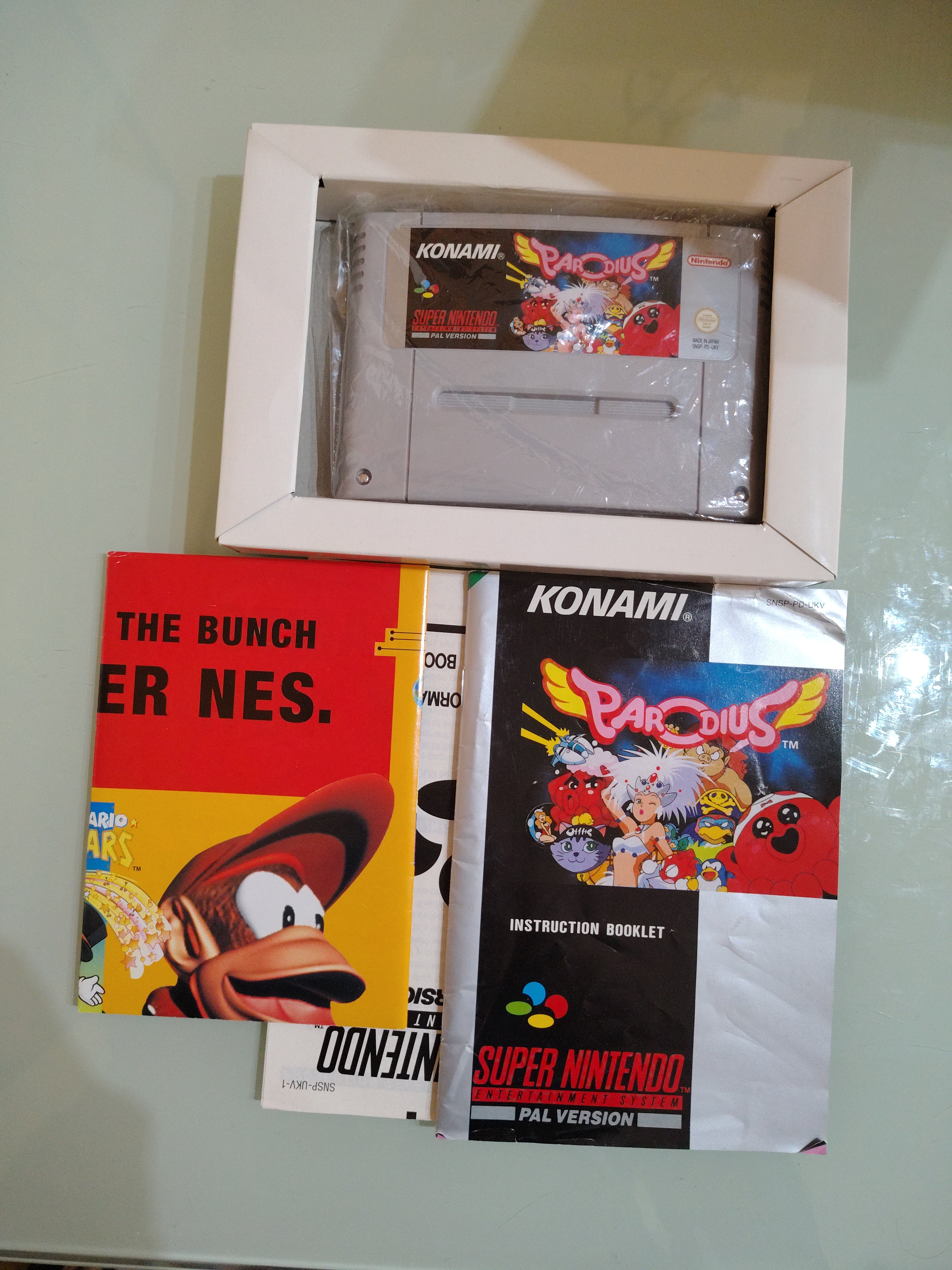 Gioco Parodius SNES. Parodius UK PAL per Super Nintendo raro e completo