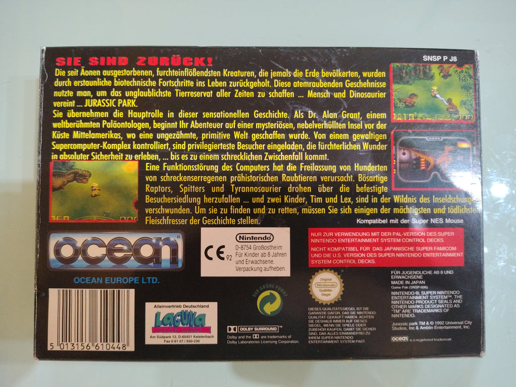 JURASSIC Park Super Nintendo SNES PAL