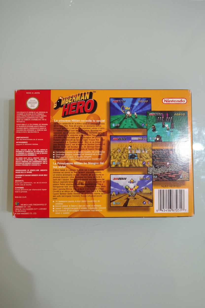 Bomberman Hero N64 completo di scatola CIB autentico con manuale e custodia 🎮💣
