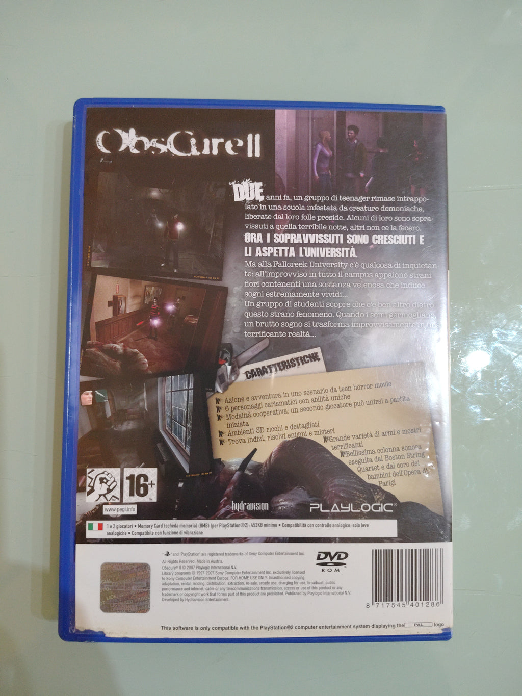 GIOCO OBSCURE 2 PS2 PLAYSTATION 2 ITALIANO COMPLETO TESTATO FUNZIONANTE