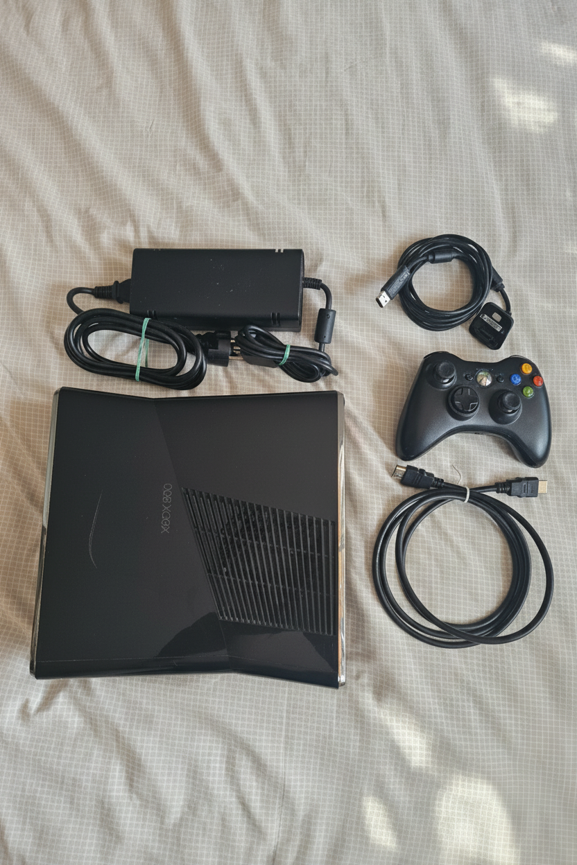 CONSOLE XBOX 360 SLIM NERA LUCIDA HARD DISK 250 GB