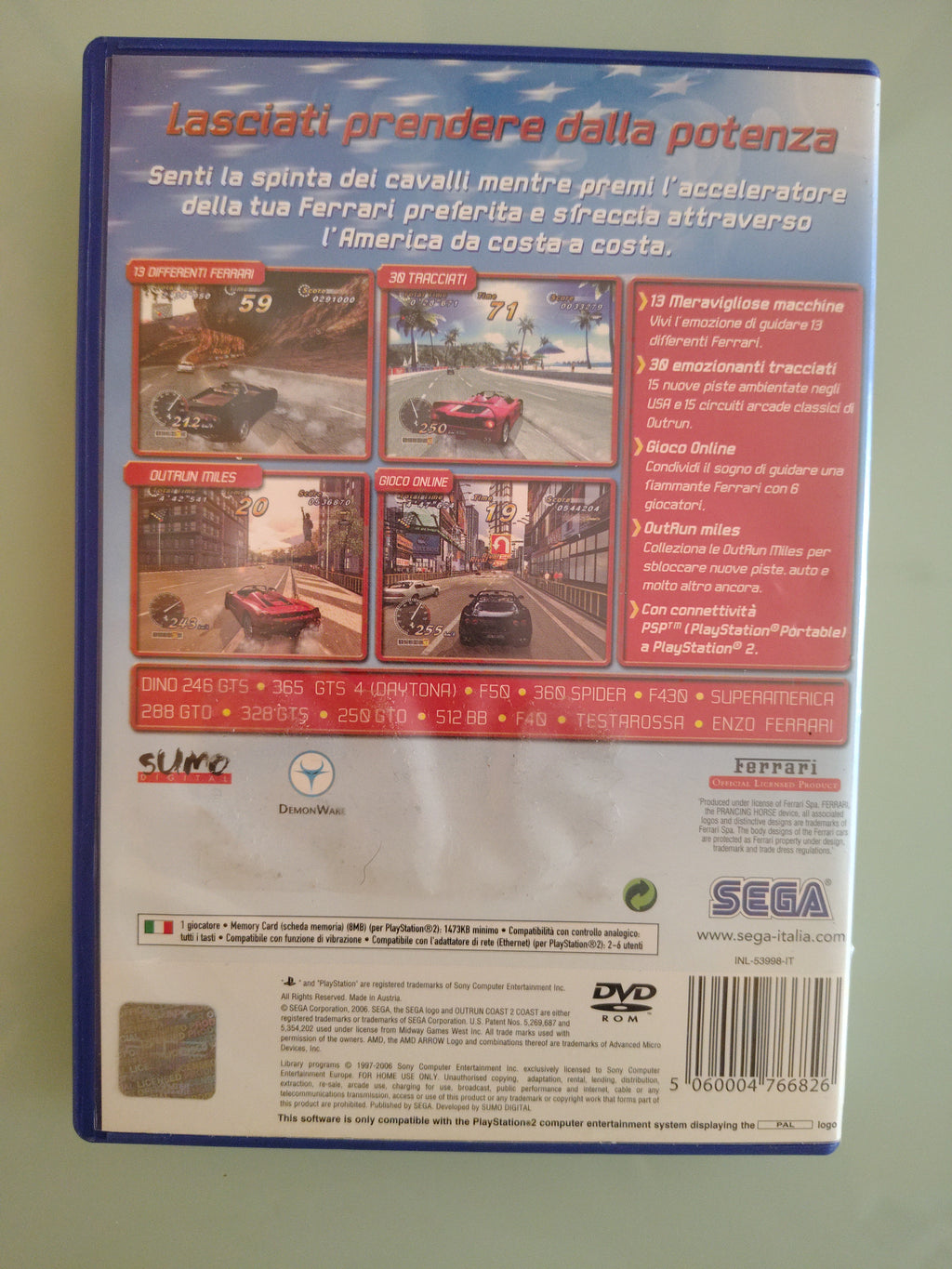 OutRun 2006: Coast 2 Coast (Sony PlayStation 2, 2006), PS2