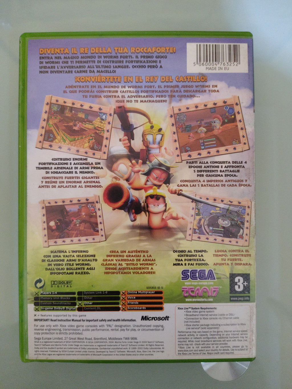 Worms Forts Under Siege XBOX Edizione ITALIANA ( no manuale )