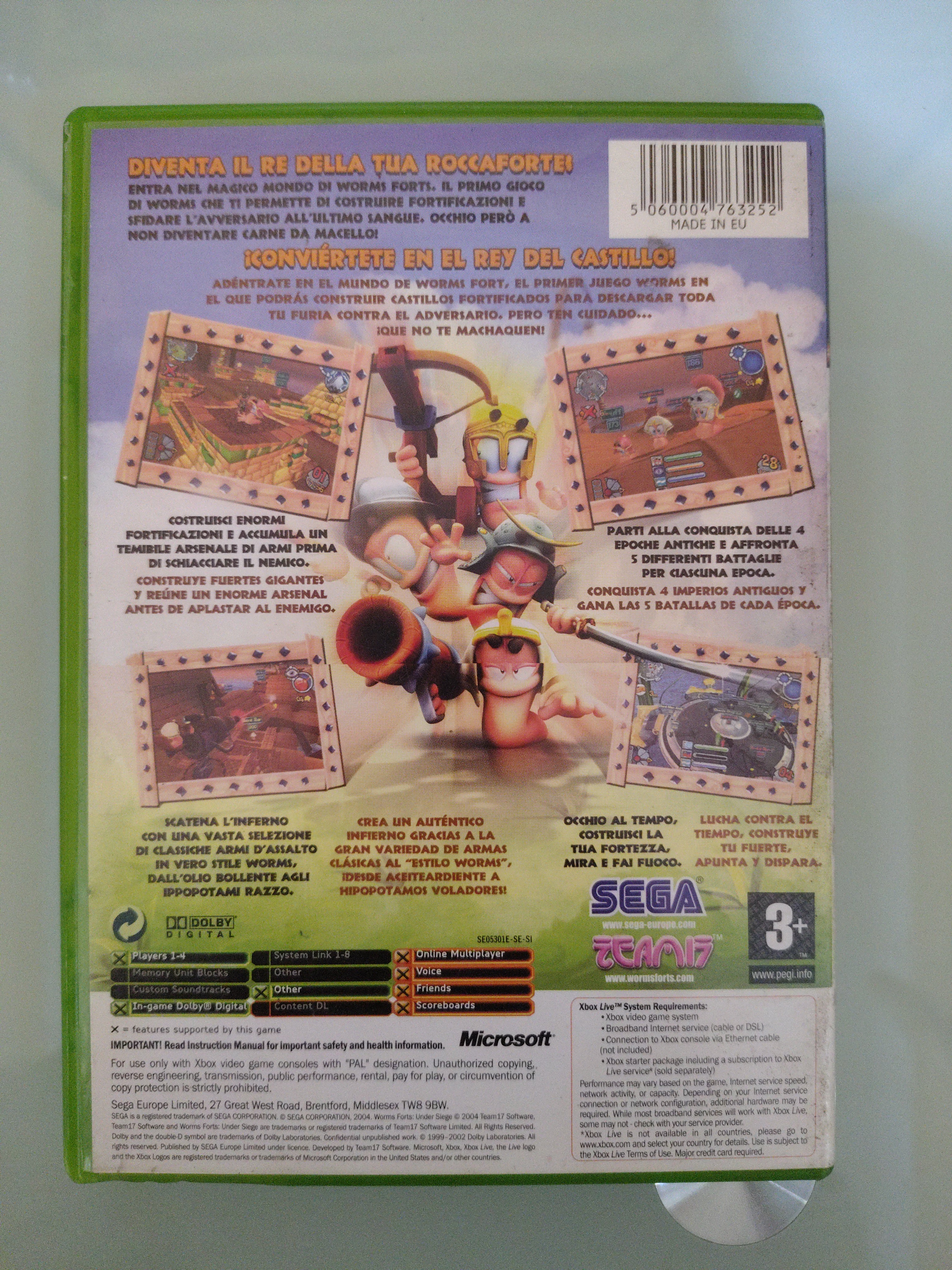 Worms Forts Under Siege XBOX Edizione ITALIANA ( no manuale )
