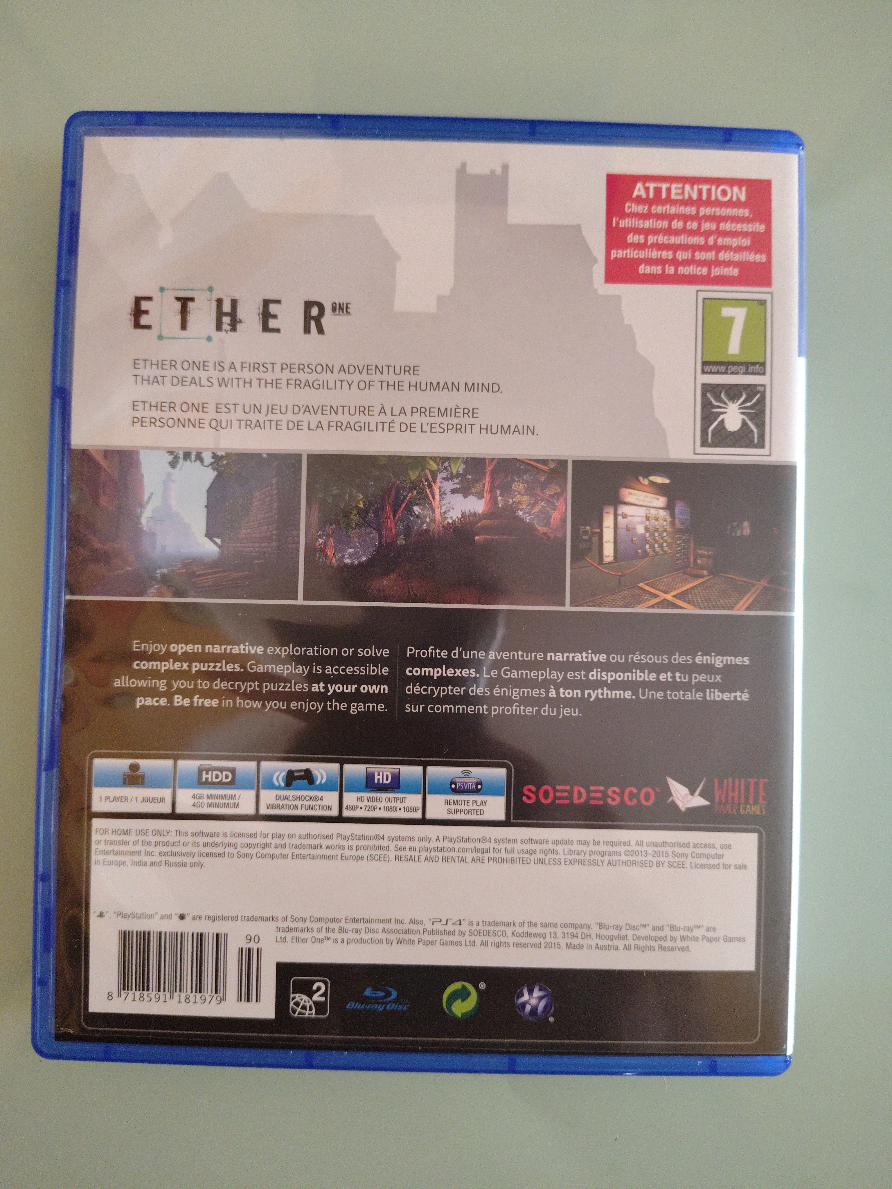 Ether one Ps4 Playstation 4