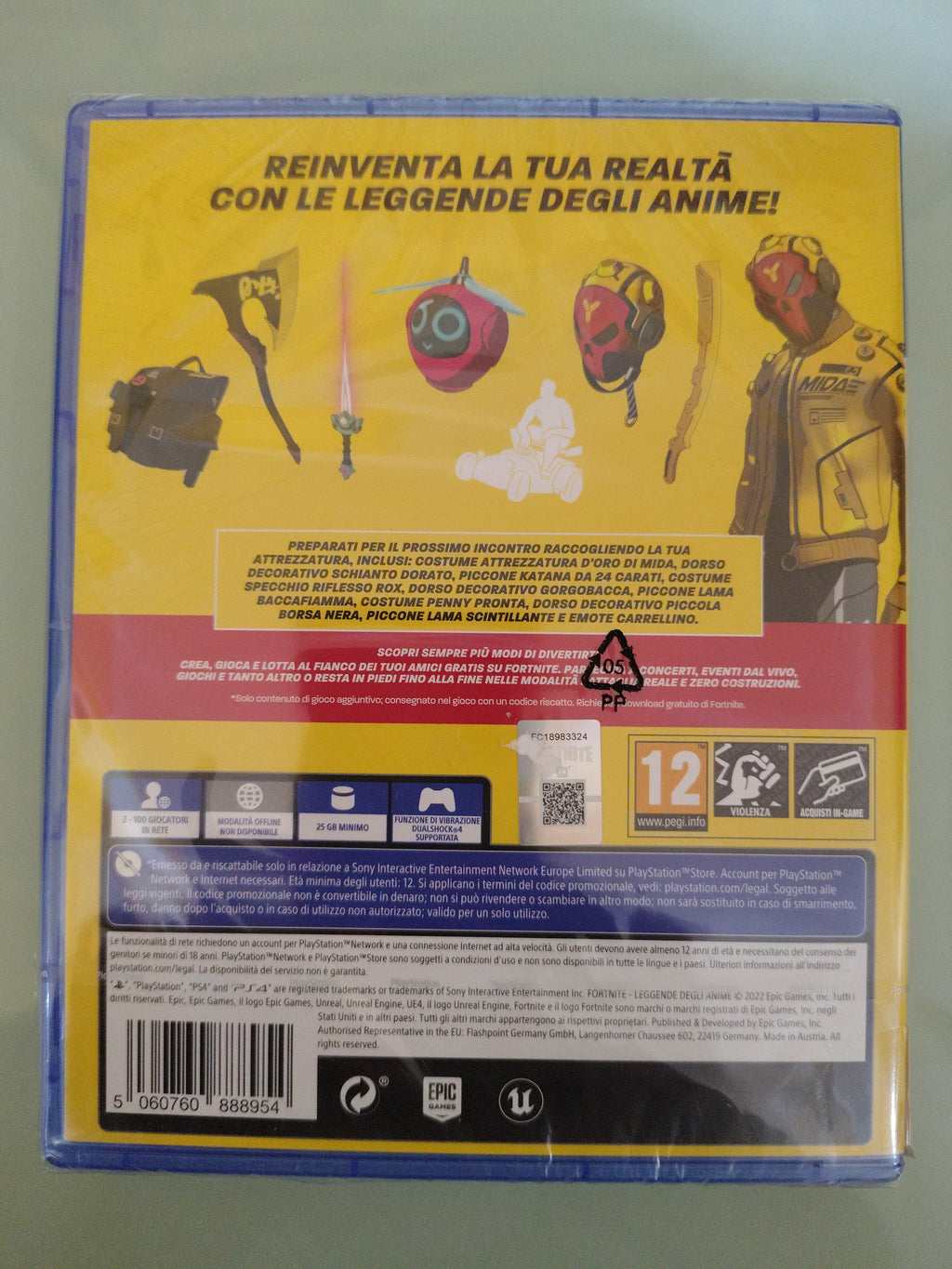 Fortnite Anime Legends codice in scatola NO DISCO NUOVO SIGILLATO