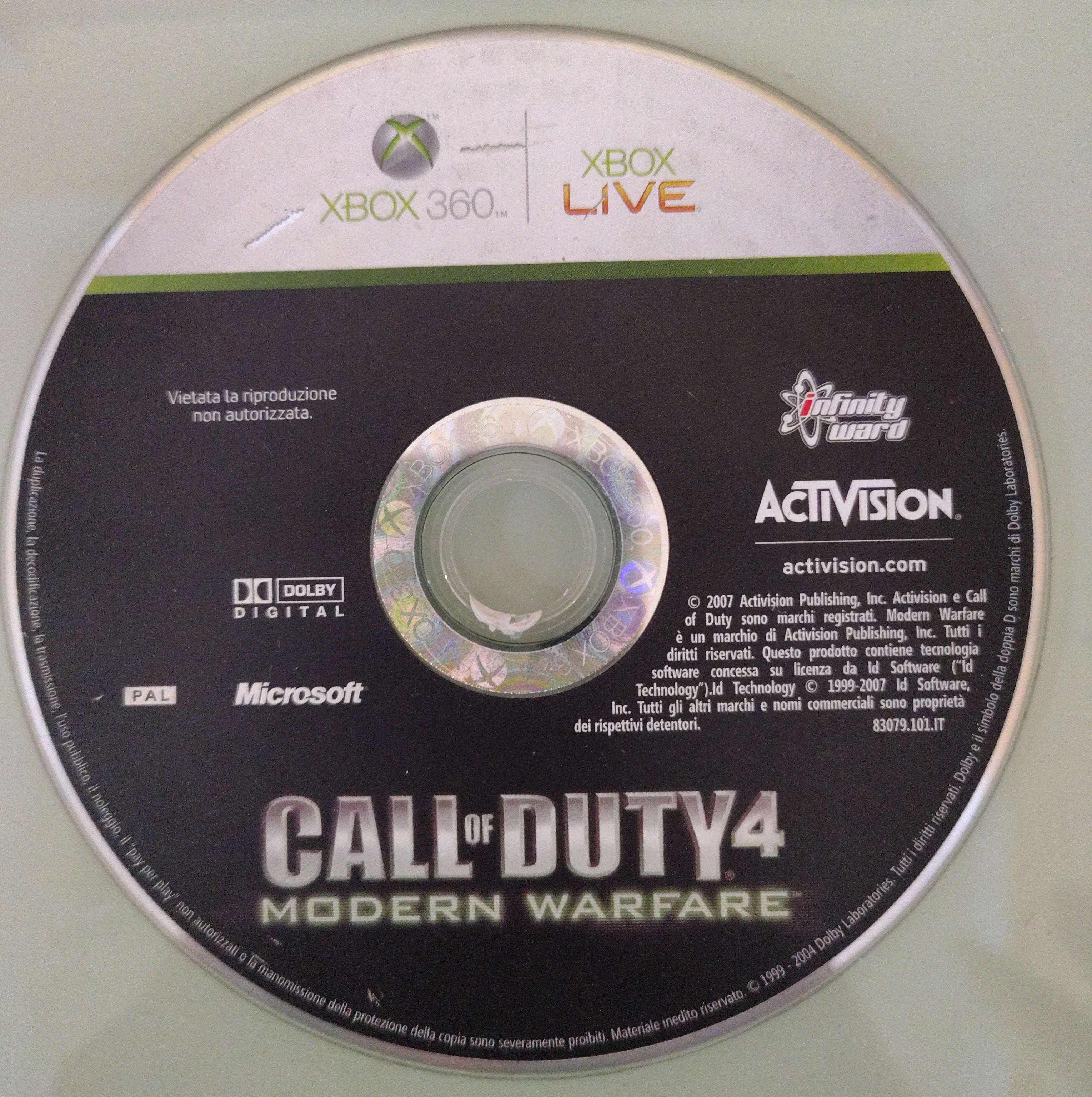 Call of Duty 4: Modern Warfare Edizione Gioco dell'Anno  SOLO DISCO