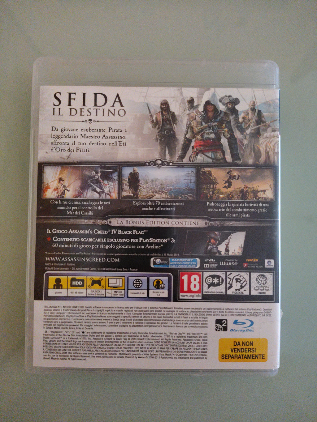ASSASSIN'S CREED IV BLACK FLAG SONY  PLAYSTATION 3 GIOCO VIDEOGIOCO UBISOFT