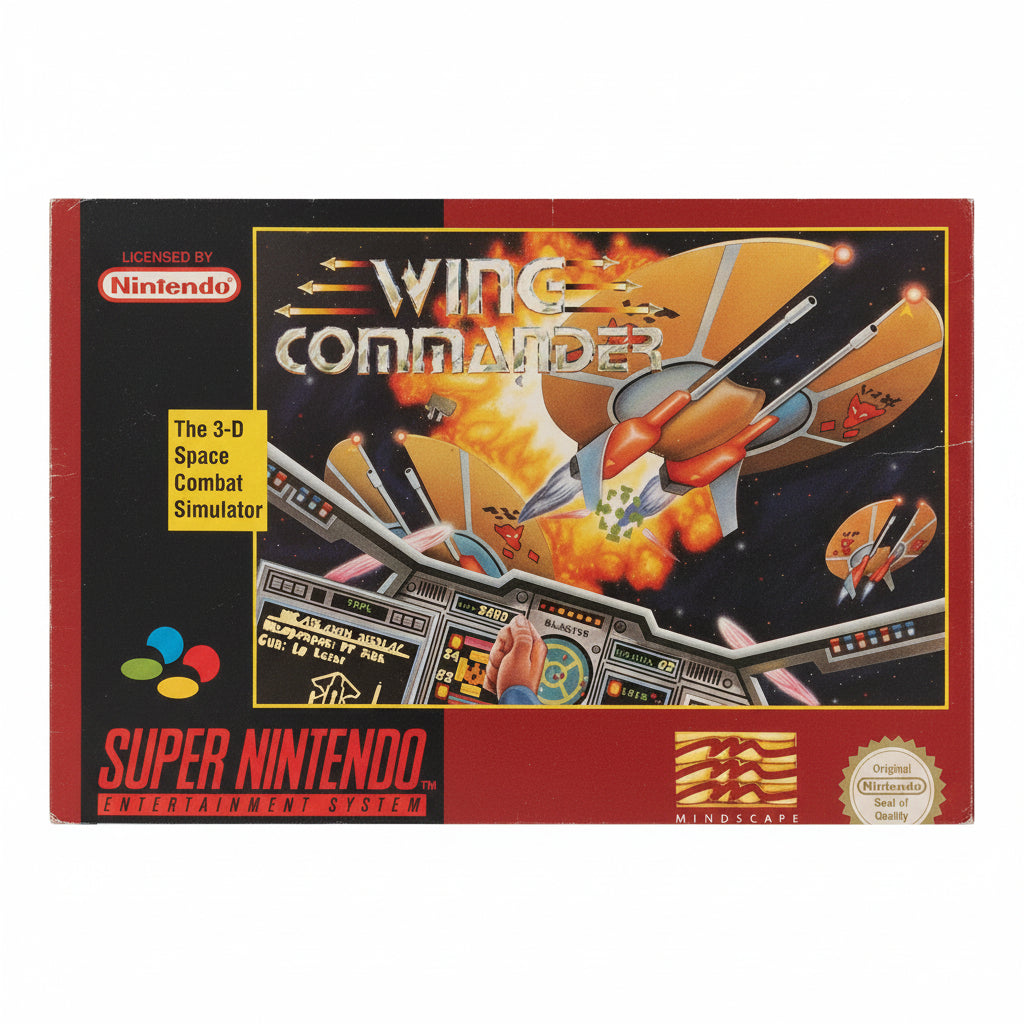 Wing Commander SNES  Confezione. UK PAL Wing Commander per Super Nintendo. Raro