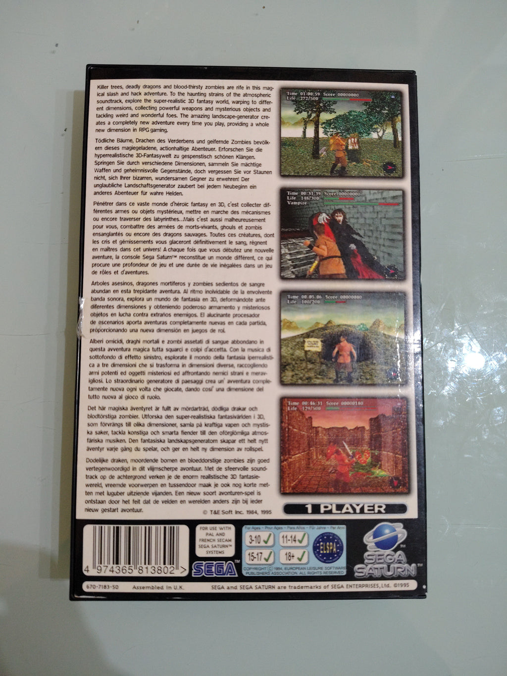 VIDEOGIOCO VINTAGE 1995 SEGA SATURN VIRTUAL HYDLIDE PAL & VERSIONE ITALIANA