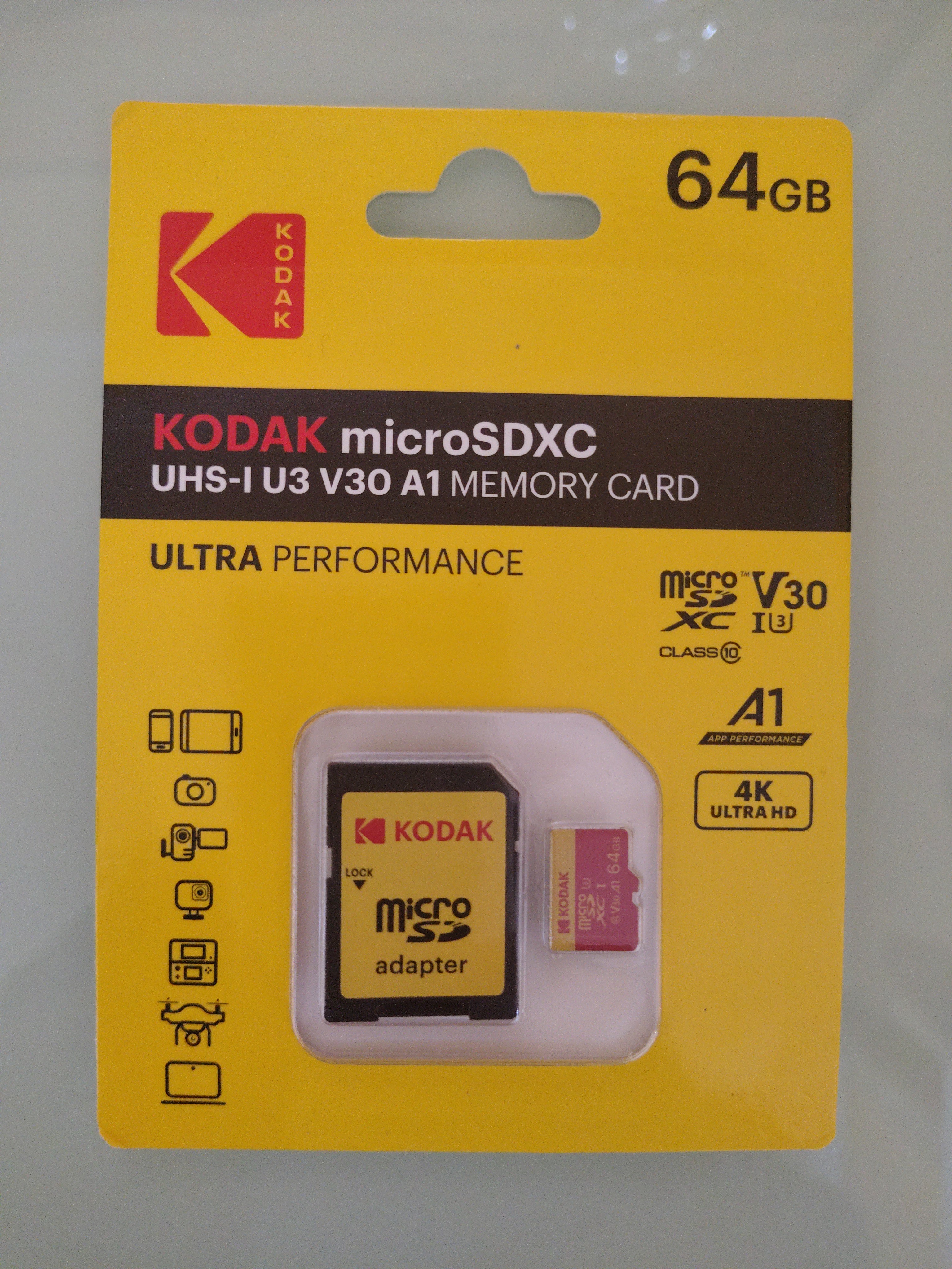 micro sd 64 gb classe 10 memorycard Kodak