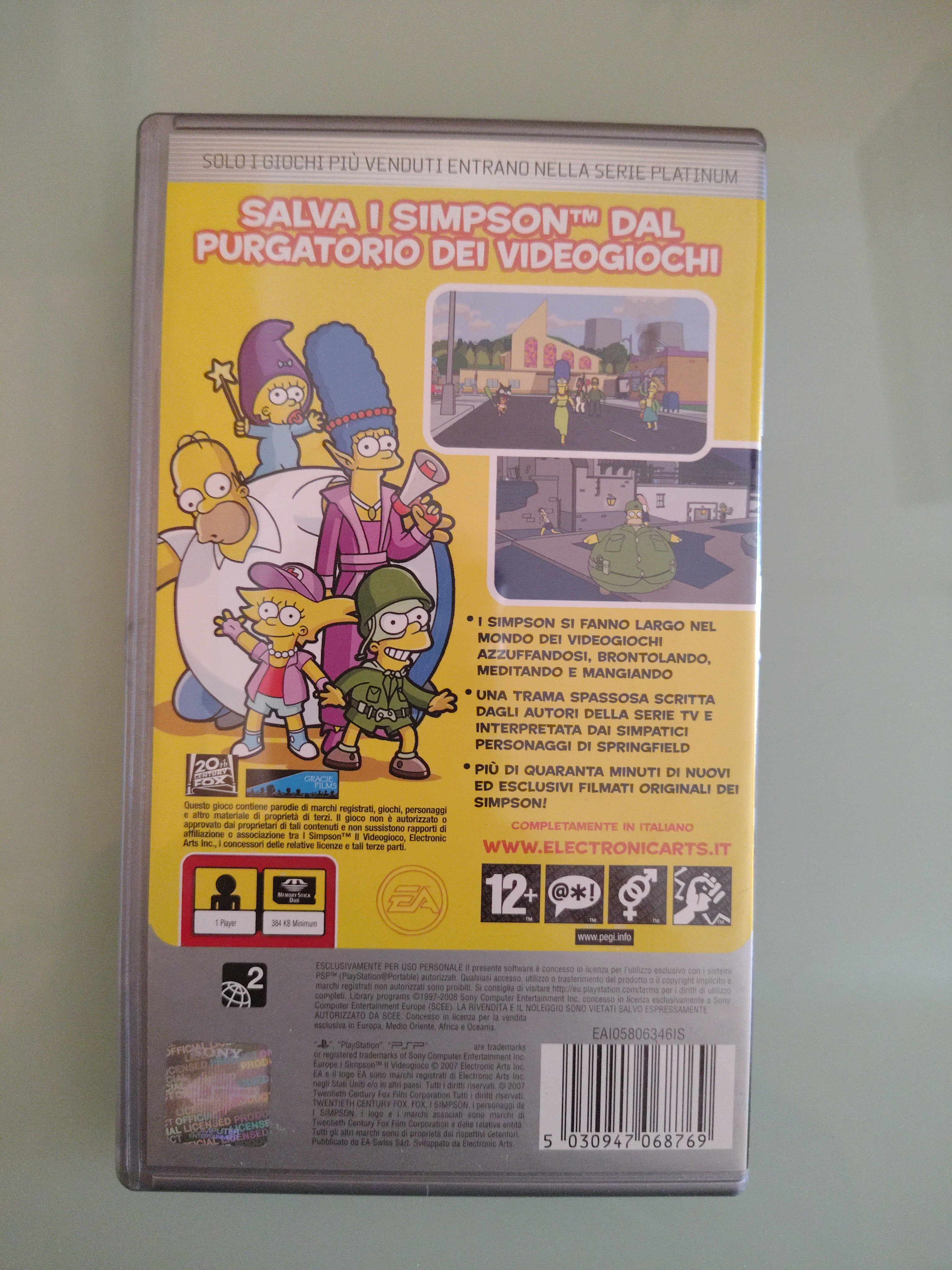 I SIMPSON IL VIDEOGIOCO GIOCO USATO OTTIMO SONY PSP EDIZIONE ITALIANA