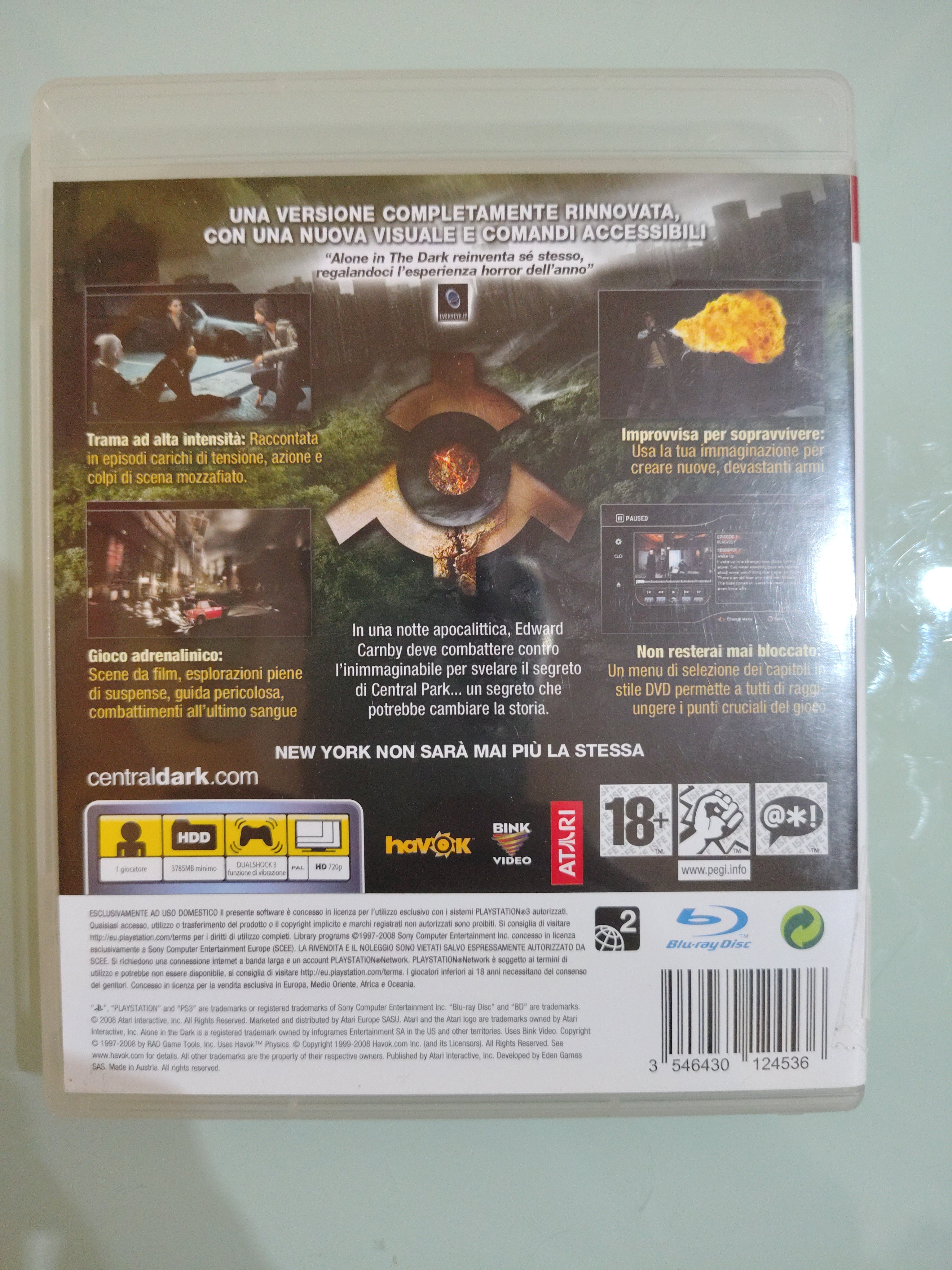 Alone in The Dark Inferno Ps3 Playstation 3 Atari versione italiana